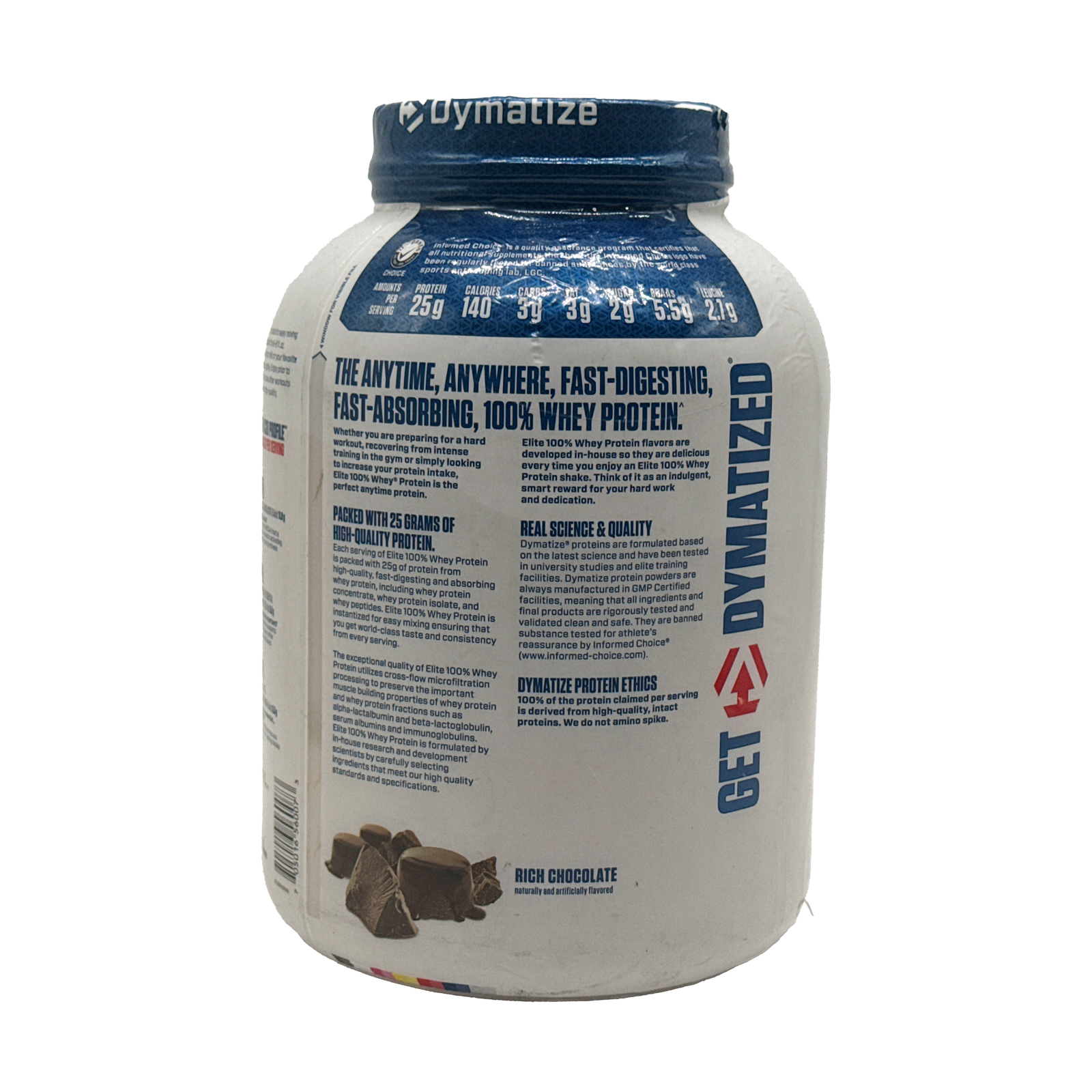 Dymatize Elite 100% Whey Protein Powder - Rich Chocolate - 5 lbs - 63 Servings *** READ ***