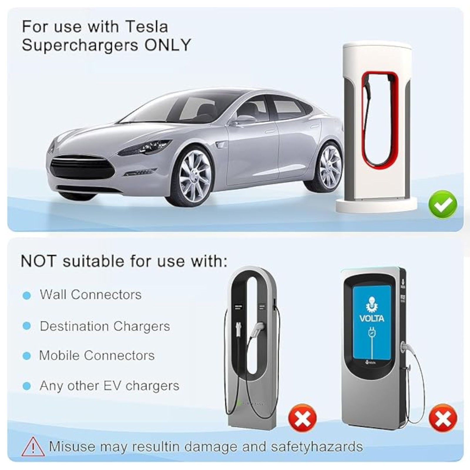 KATZEIST NACS to CCS1 Adapter for Tesla Supercharger | Fast Charge EVs 500A 1000V Max | Fits V3/V4 Stations
