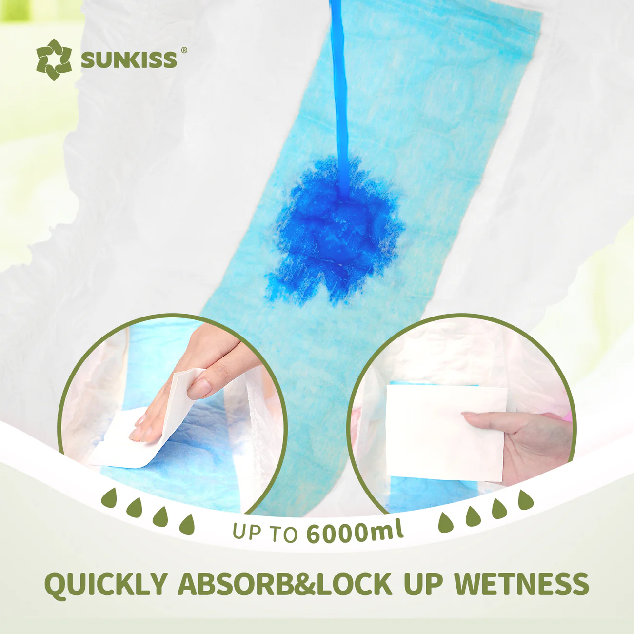 SUNKISS Masterpiece Adult Diapers with Tabs, Unisex Disposable Incontinence Briefs for Women and Men, Odor Control, White,Large/XLarge 10 Count