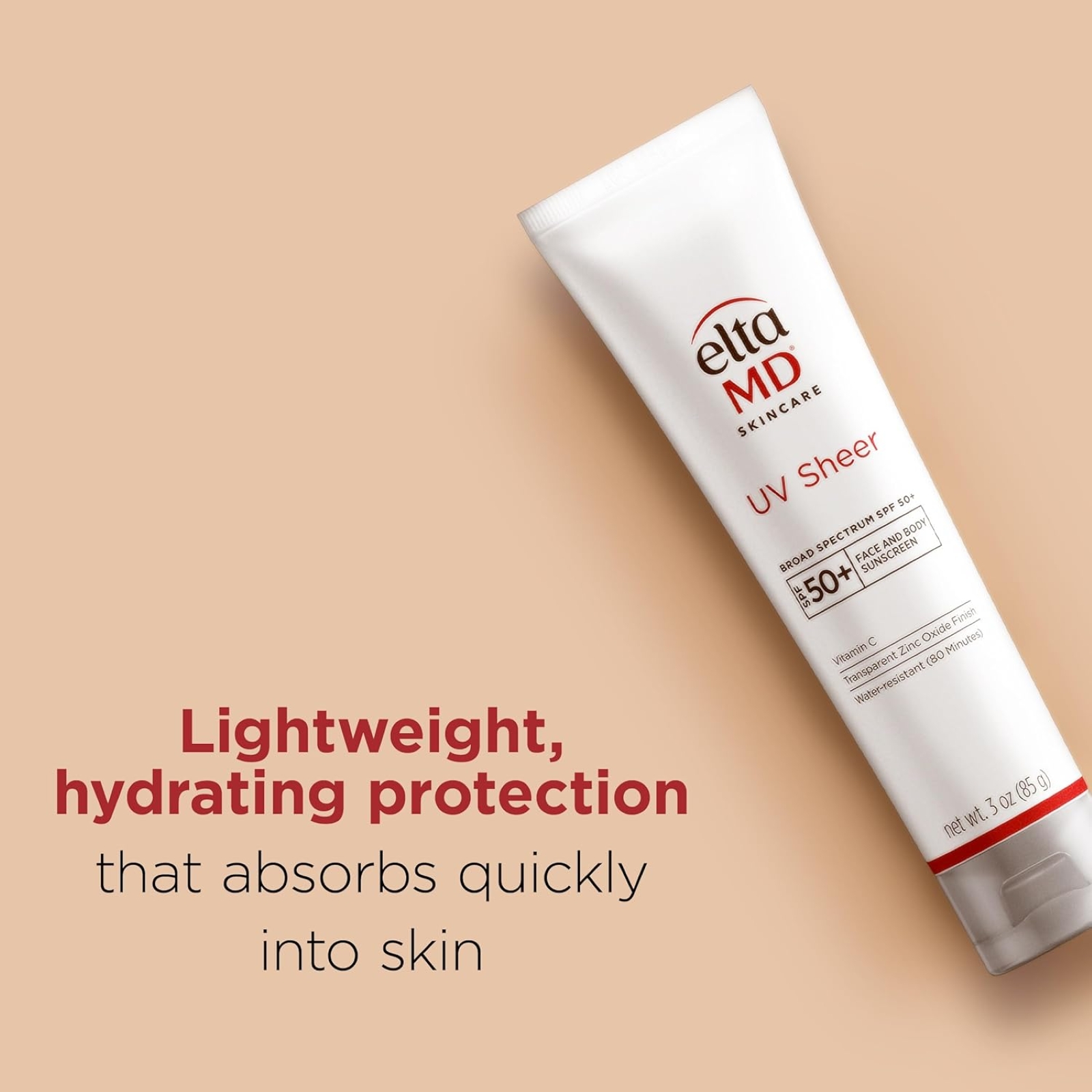 EltaMD UV Sheer Face Sunscreen, SPF 50+ No White Cast Sunscreen for Face and Body, Zinc Oxide Sunscreen Formula