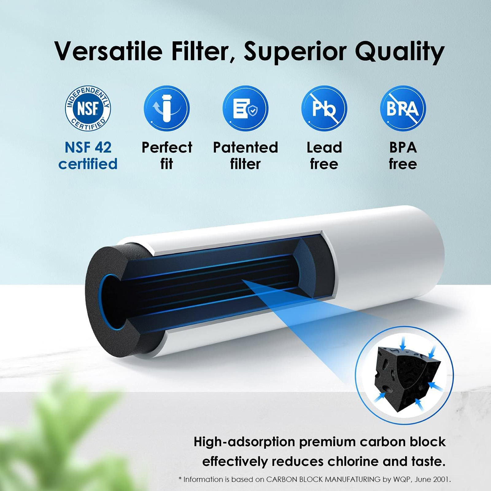 Waterdrop Refrigerator Water Filters for GE® RPWF, CFE28TSHSS, Pack of 3 