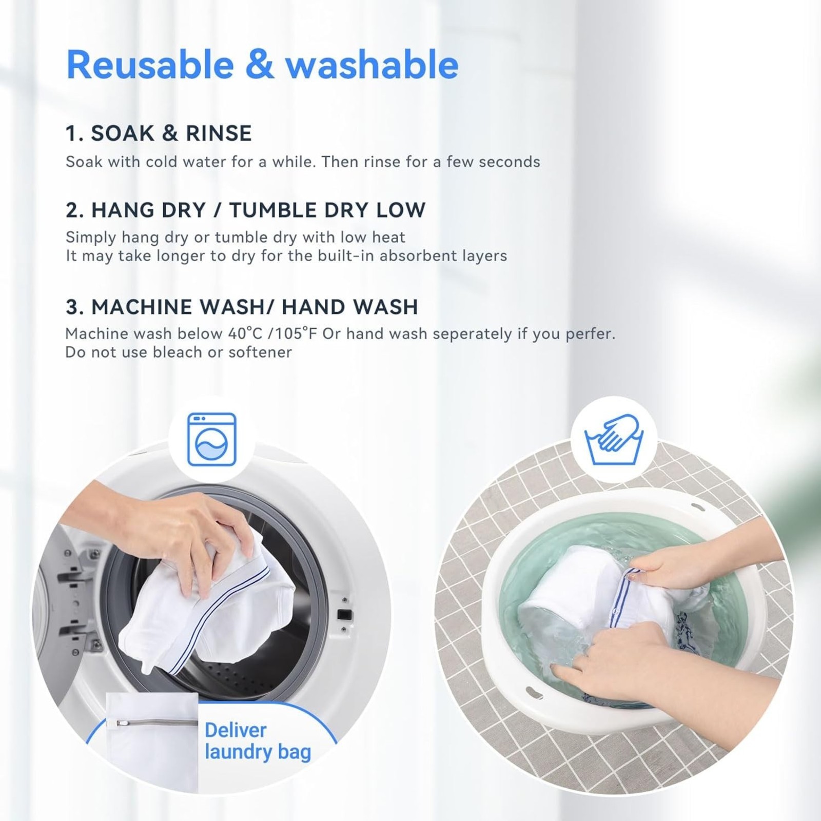 Carer Mens Incontinence Underwear Washable 3 Pack Cotton Reusable Incontinence Boxers Briefs for Men Built in Cotton Pad for Bladder Leakage 150ML, Large
