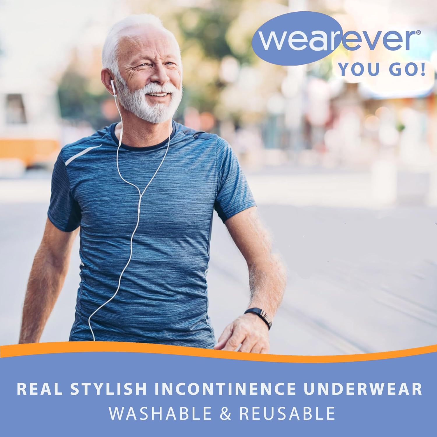 Wearever Incontinence Underwear for Men - Reusable & Washable Men's Bladder Control Briefs with Regular Absorbency - Leak Proof Underwear (Pack of 3) (Gray) (L)