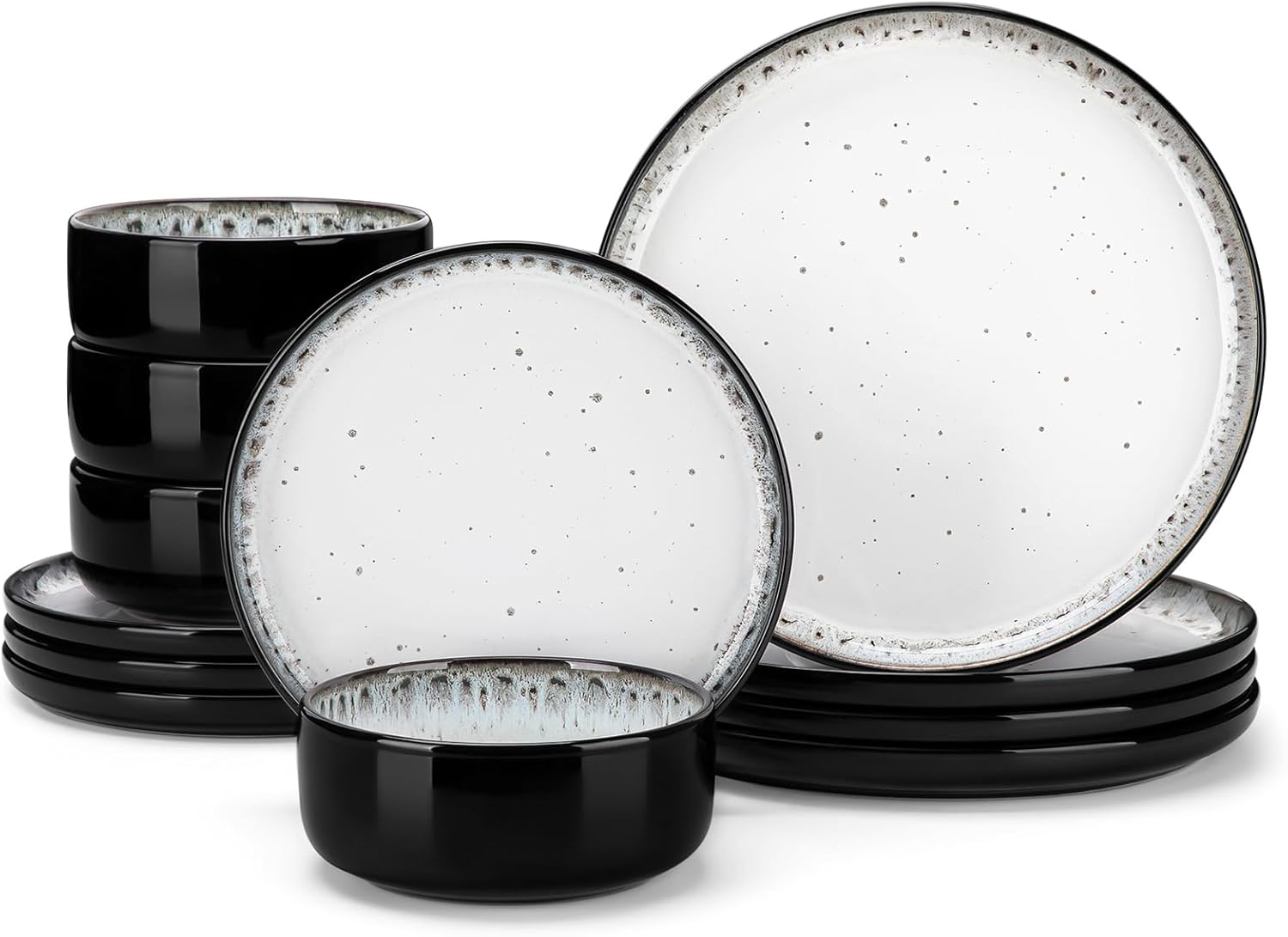 Vancasso PLAYA 12pc Stoneware Dinnerware Set for 4: Modern Design in Milky White
