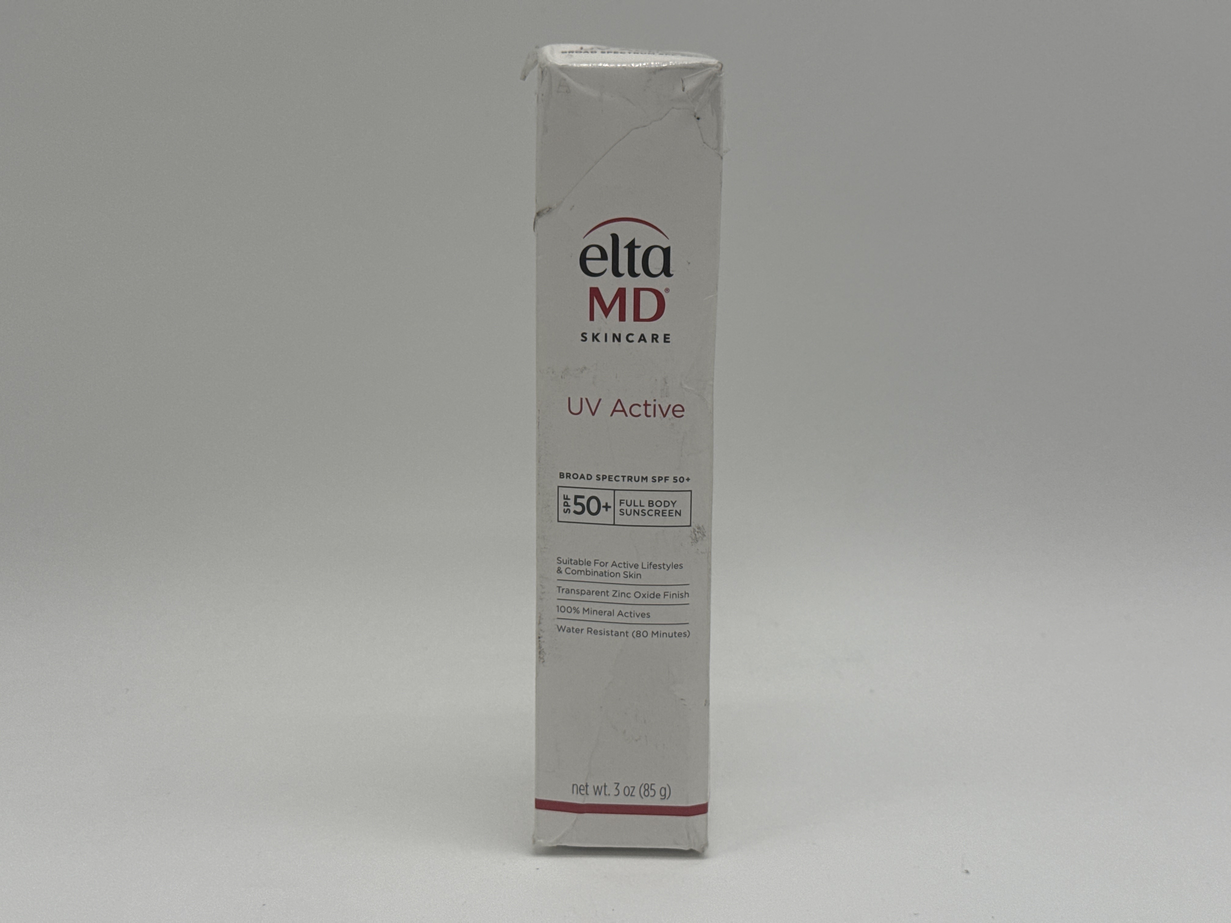 EltaMD UV Active Mineral Sunscreen with Zinc Oxide, Water Resistant Sunscreen SPF 50+ Up to 80 Minutes, Oil Free SPF for Face and Body, 3.0 oz Tube
