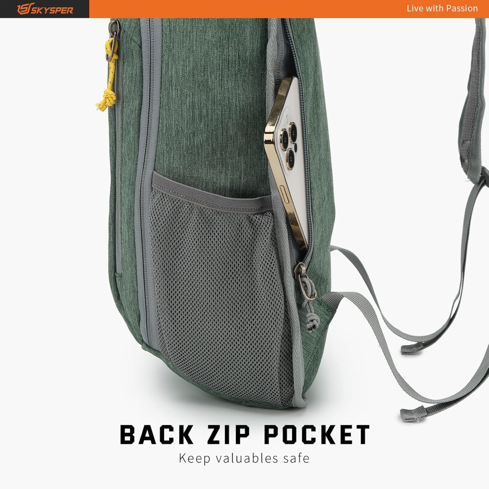 SKYSPER Small Daypack 10L Hiking Backpack Packable Lightweight Travel Day Pack for Women Men ( Green)
