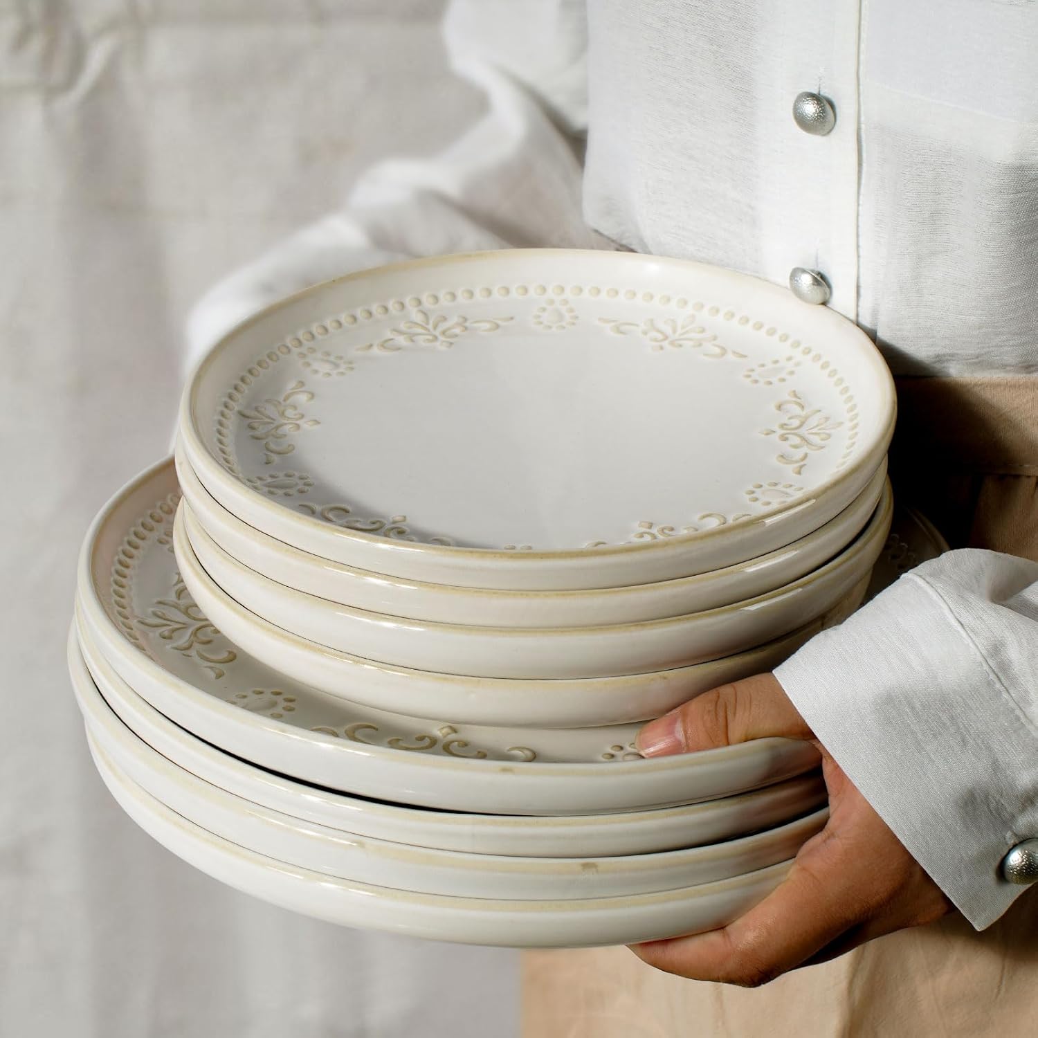 Artena Salad Plates Set of 4, 8.5in Appetizer & Dessert Plates-Multiple Patterns