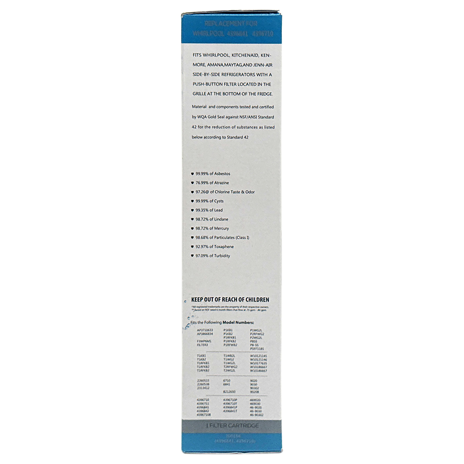 Ice Drop Refrigerator Water Filter, Compatible with 4396841, EDR3RXD1, KAD3RXD1, WHR3RXD1, 4396841, 4396710, Filter 3, 46-9083,46-9030, 9030, 9083 Refrigerator Water Filter