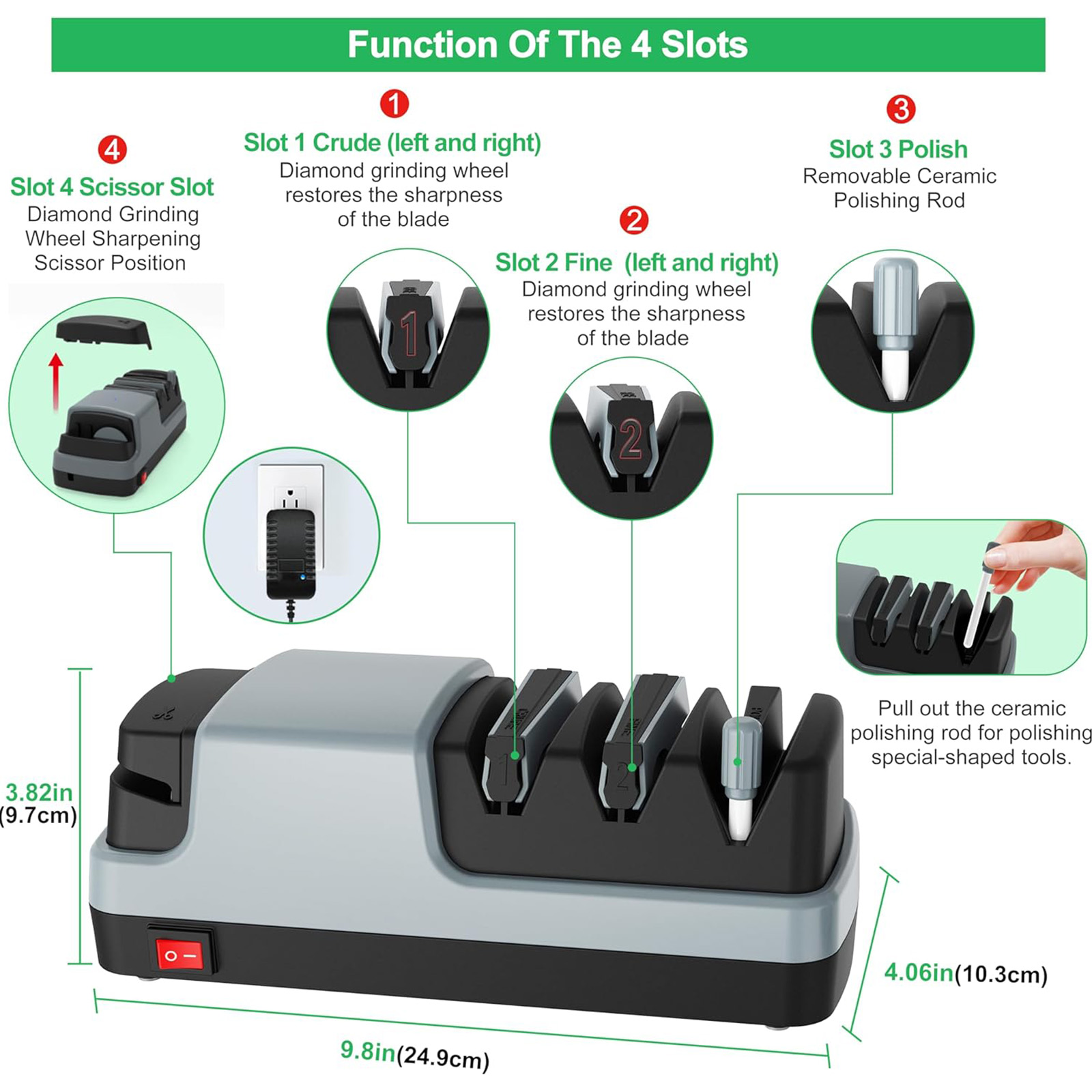 YOORLEAY Electric Knife Sharpener- 4 in 1 Electric Knife Sharpeners