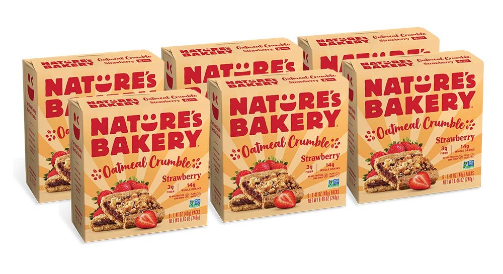 Nature's Bakery Oatmeal Crumble Bars - Strawberry - Case of 6 Boxes - 6 Bars in Each Box (36 Bars)