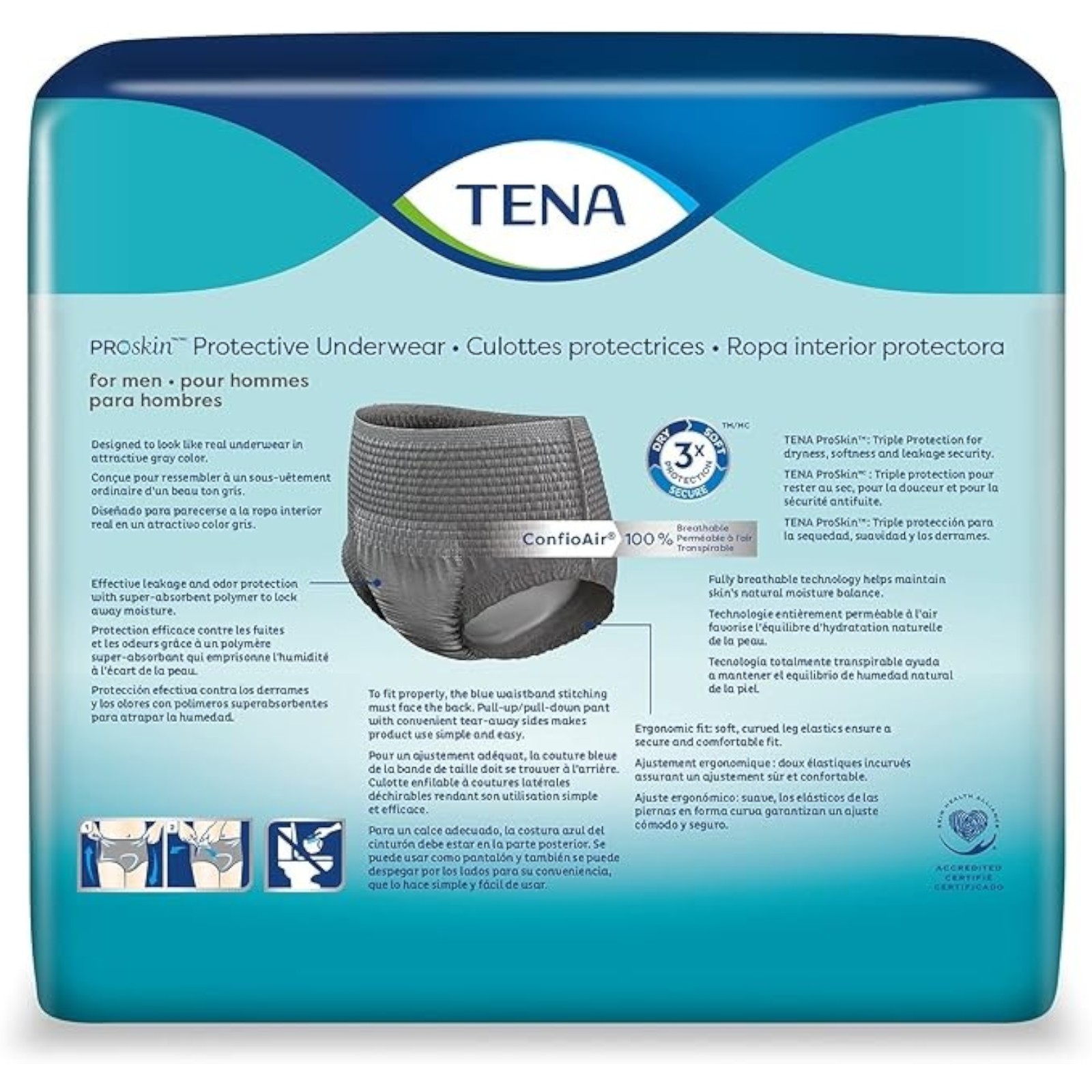 TENA ProSkin™ Protective Incontinence Underwear for Men, Maximum Absorbency, Small/Medium, 20 Count