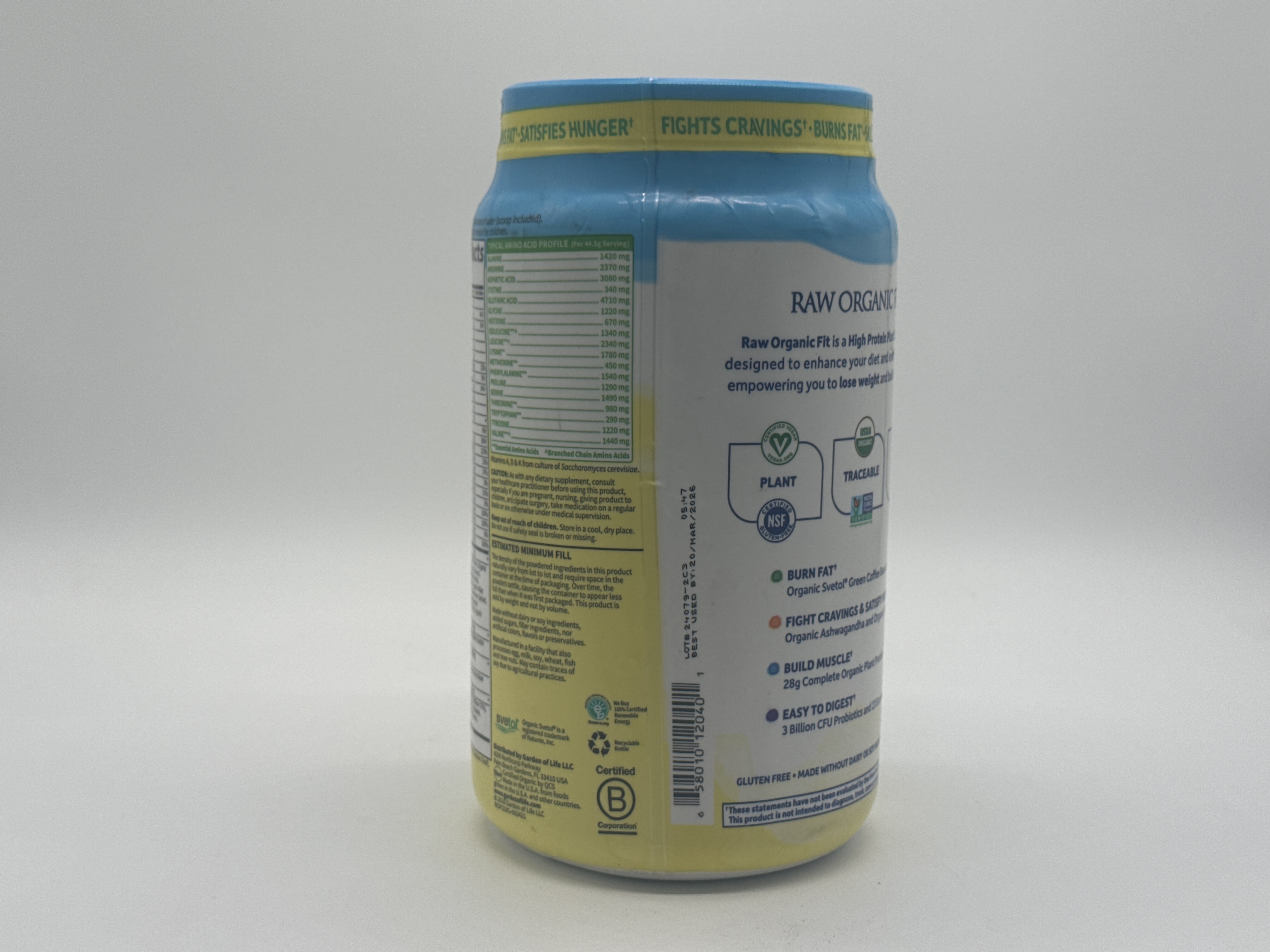 Garden of Life Raw Organic Fit High Protein for Weight Loss 31.39 Oz Powder 