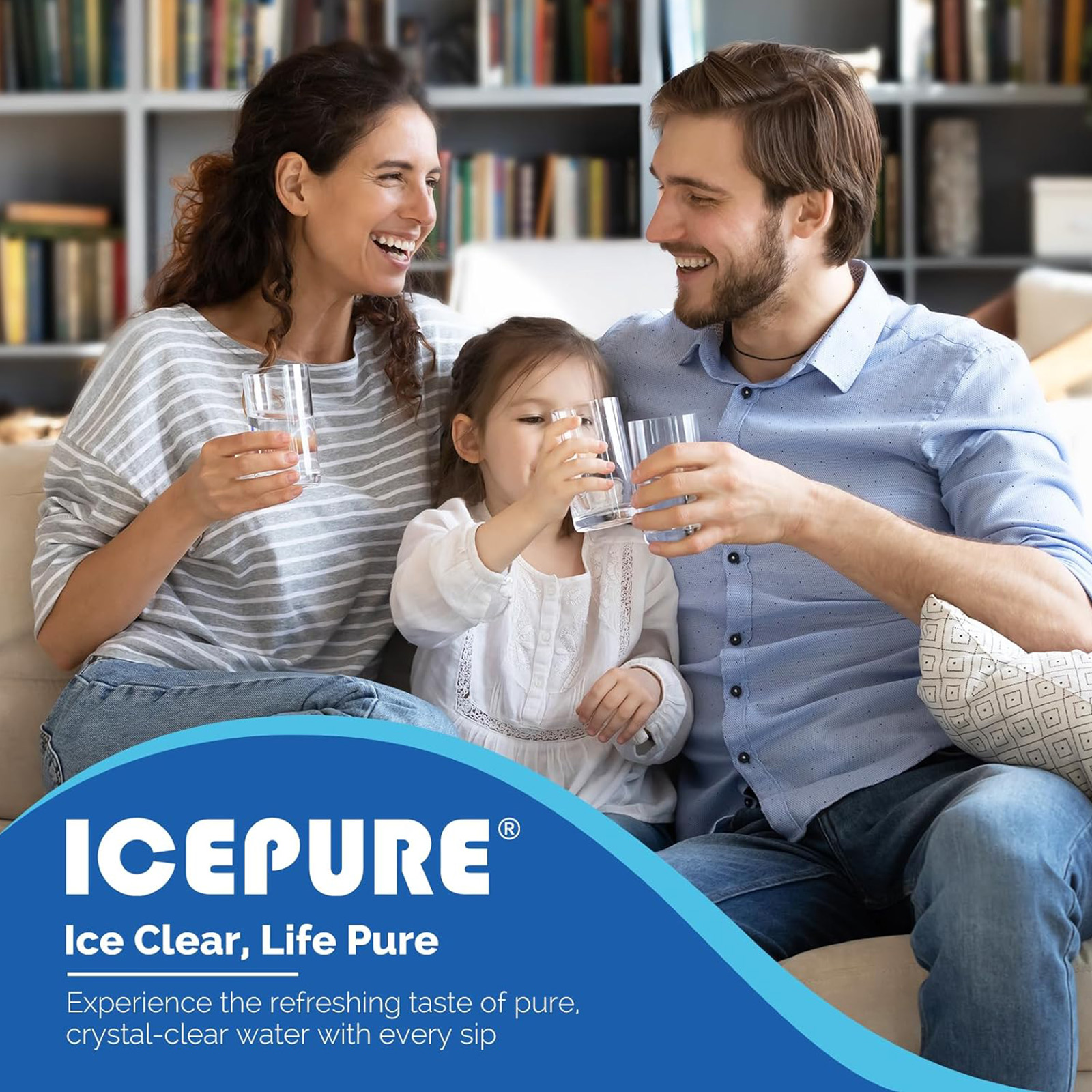 ICEPURE RWF0600A Refrigerator Water Filter Compatible for GE MWF, MWFINT, 3-Pack