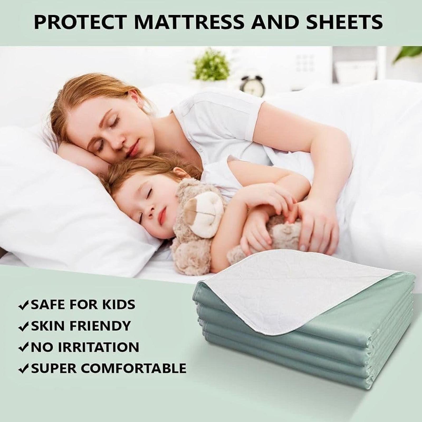 AbsorbEase® Washable Underpads 34"x36" - Waterproof, Ultra-Absorbent Incontinence Bed Pads for Adults, Seniors, Kids, Pets, Reusable Pee Pads, Odor Neutralizing, Latex-Free, USA Made (Pack of 4)
