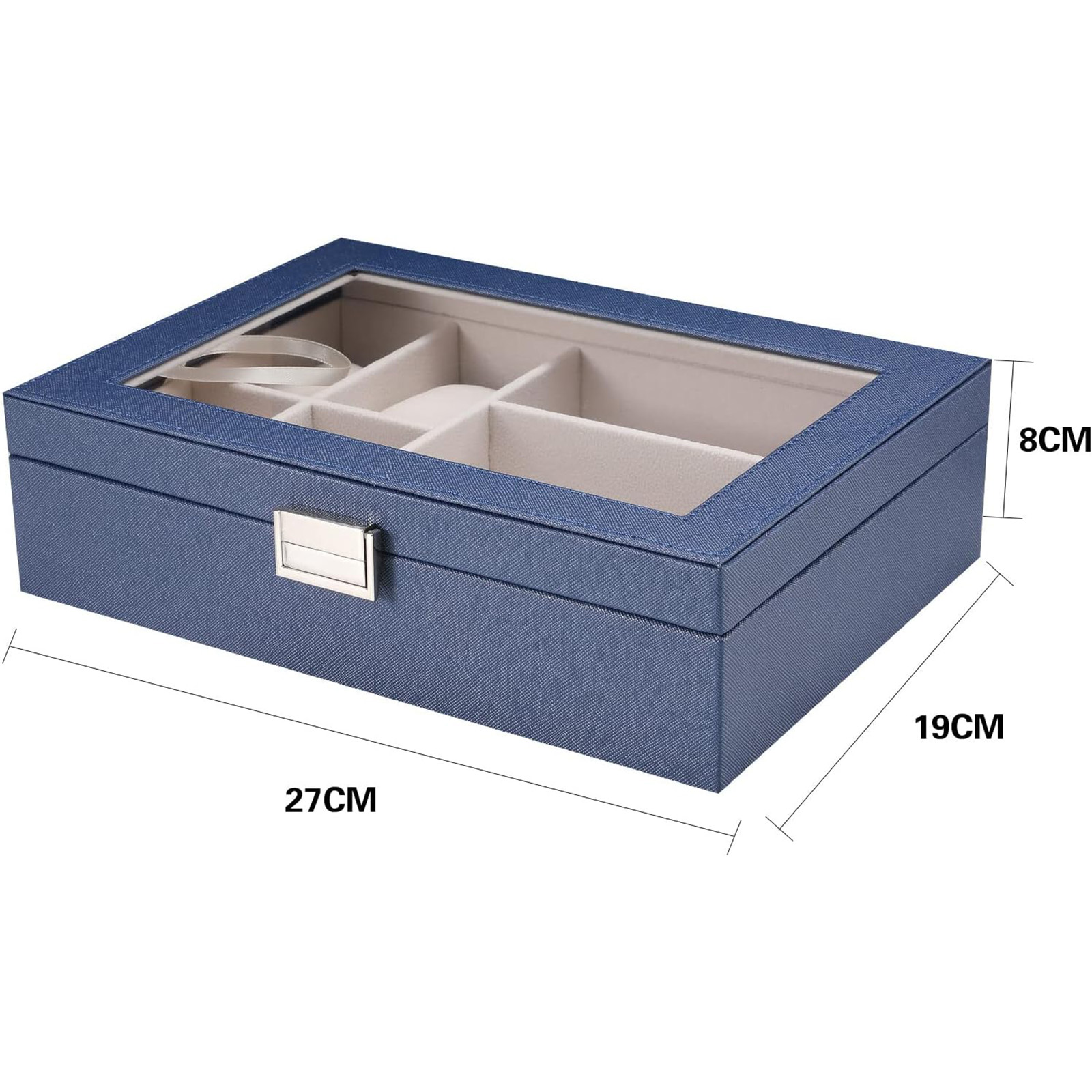 IVZISOWatch Box Display Cabinet Glasses Organizer, Jewelry Organizer (Blue)