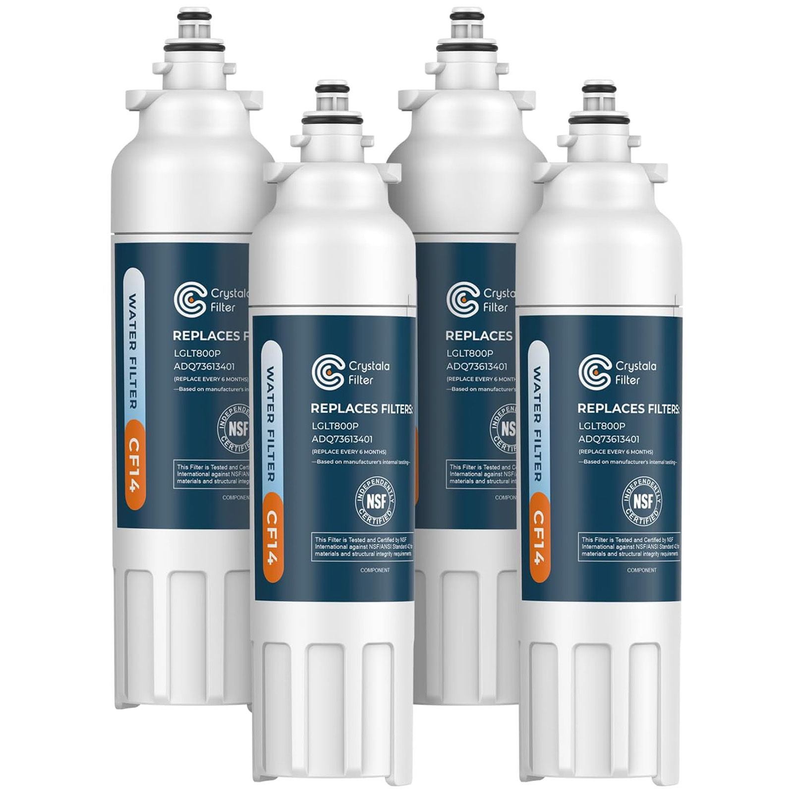 Crystala Filters LT800P Refrigerator Water Filter (Pack of 4)