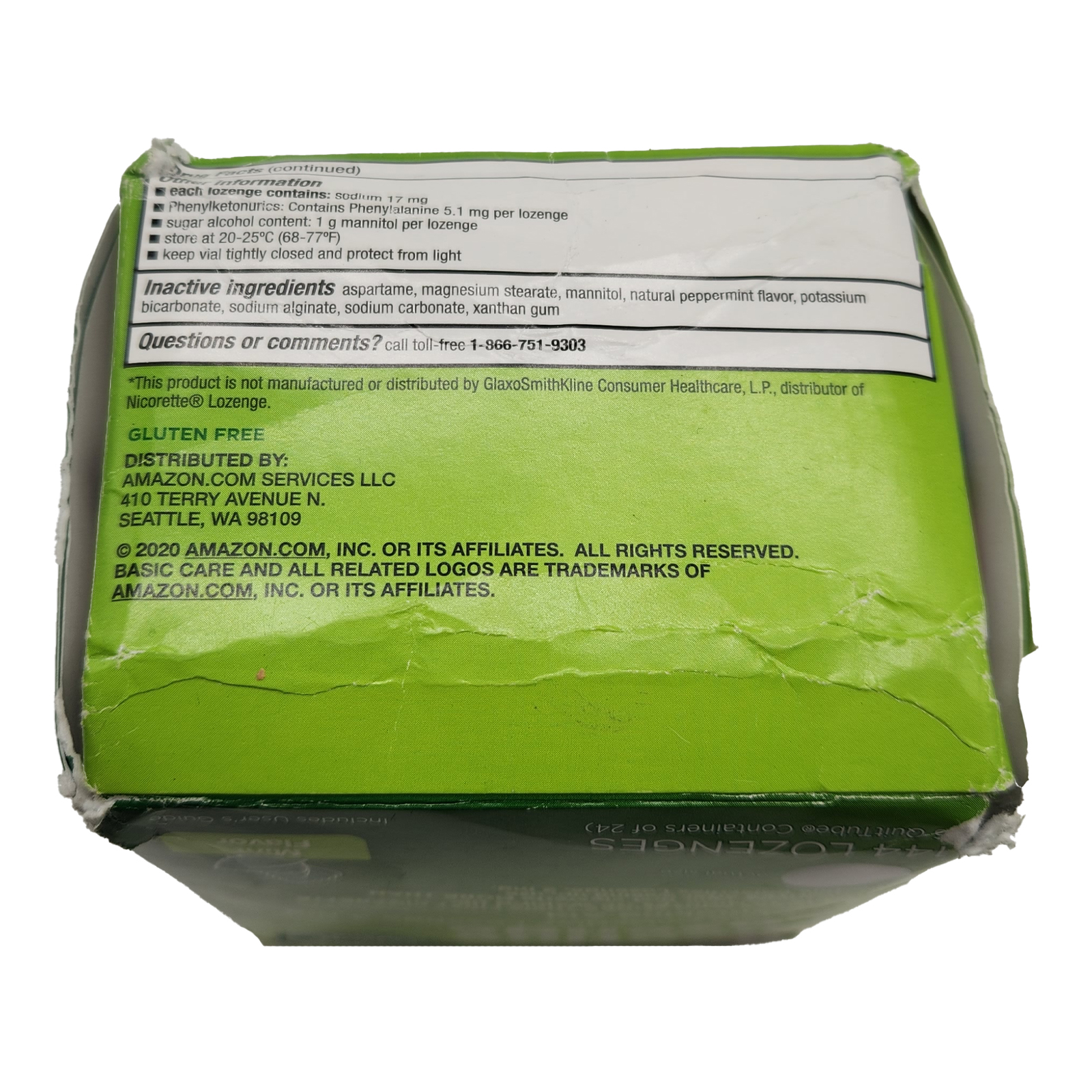 Amazon Basic Care Nicotine Lozenges 4mg Mint Flavor 144 Lozenges **READ**