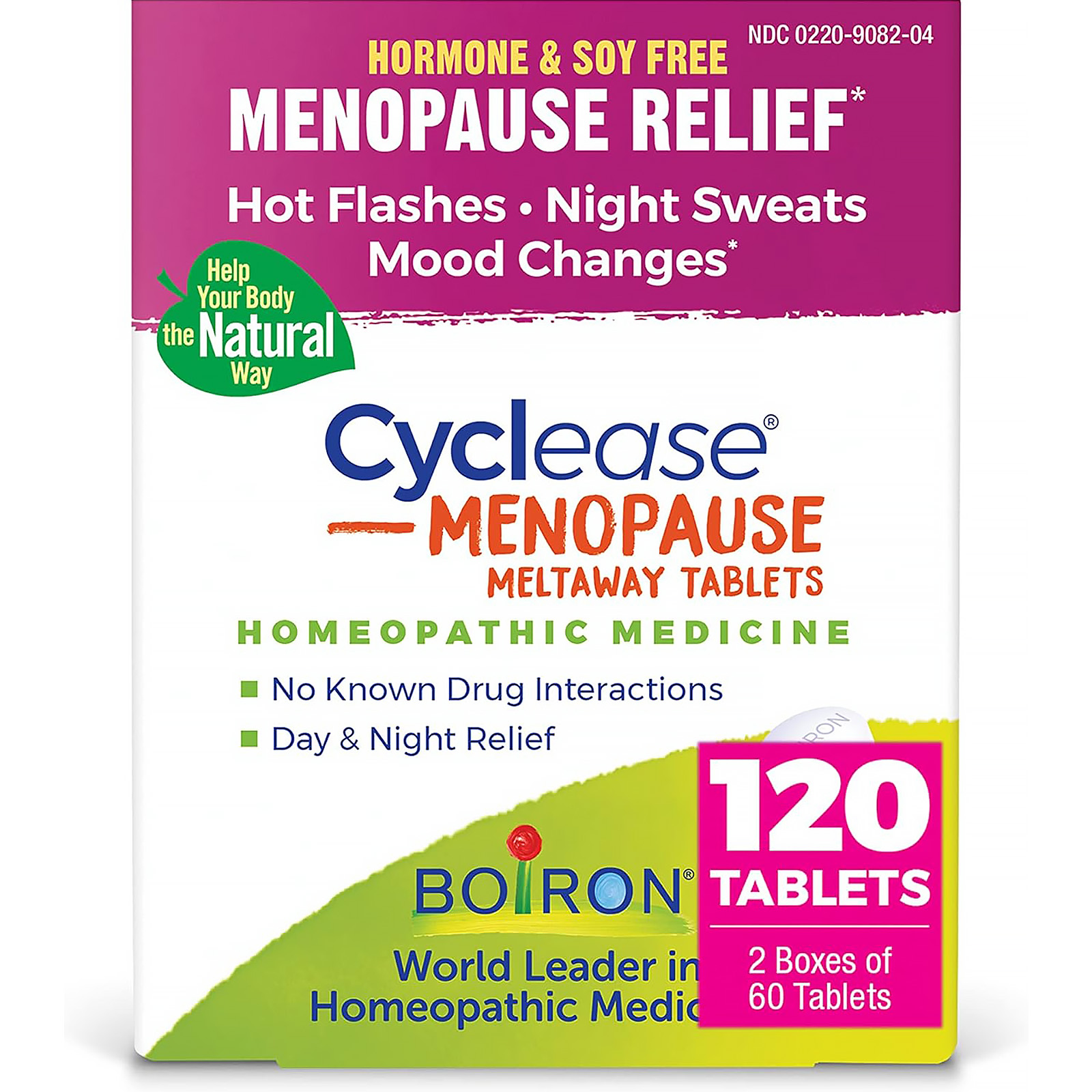 Boiron Cyclease Menopause for Relief from Hot Flashes, Mood Changes, 120 Count