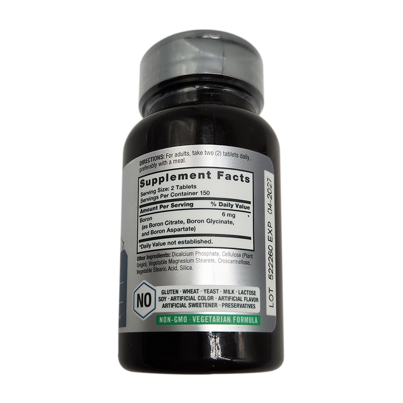 Triple Boron Complex 6 Mg Supplement 300 Tablets Vegetarian Non-gMO