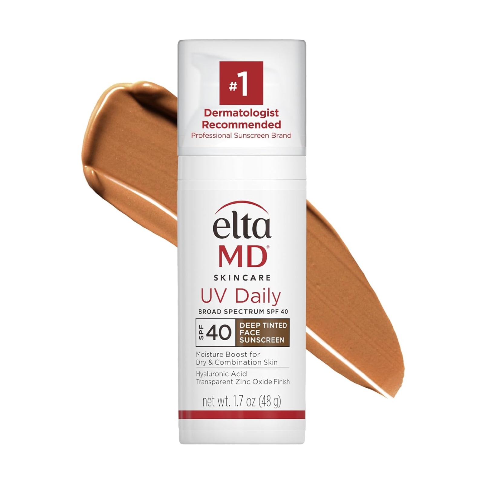 EltaMD UV Daily SPF 40 Deep Tinted Face Sunscreen Moisturizer, Tinted Moisturizer for Face with SPF, Great for Dry, Combination, and Normal Skin