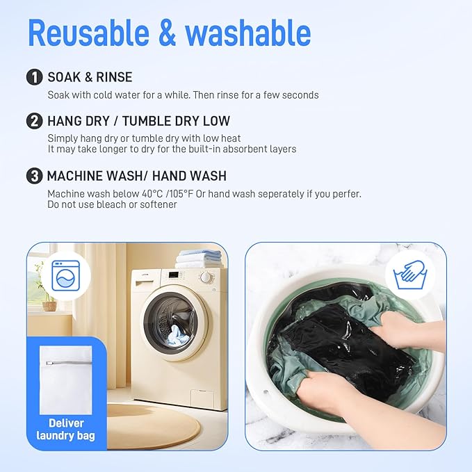 Carer Mens Incontinence Underwear Washable 150ml Absorbent Leak Proof Underwear for Men Bladder Leak with Front Fly Reusable Mens Urinary Incontinence Boxer Briefs 4pk 2XL (2 Black/2 Gray)