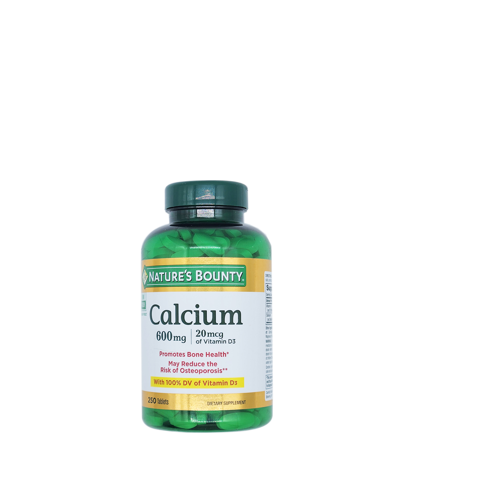 Nature's Bounty Calcium 600 + Vitamin D3 Tablets 600 Mg 250 Ct