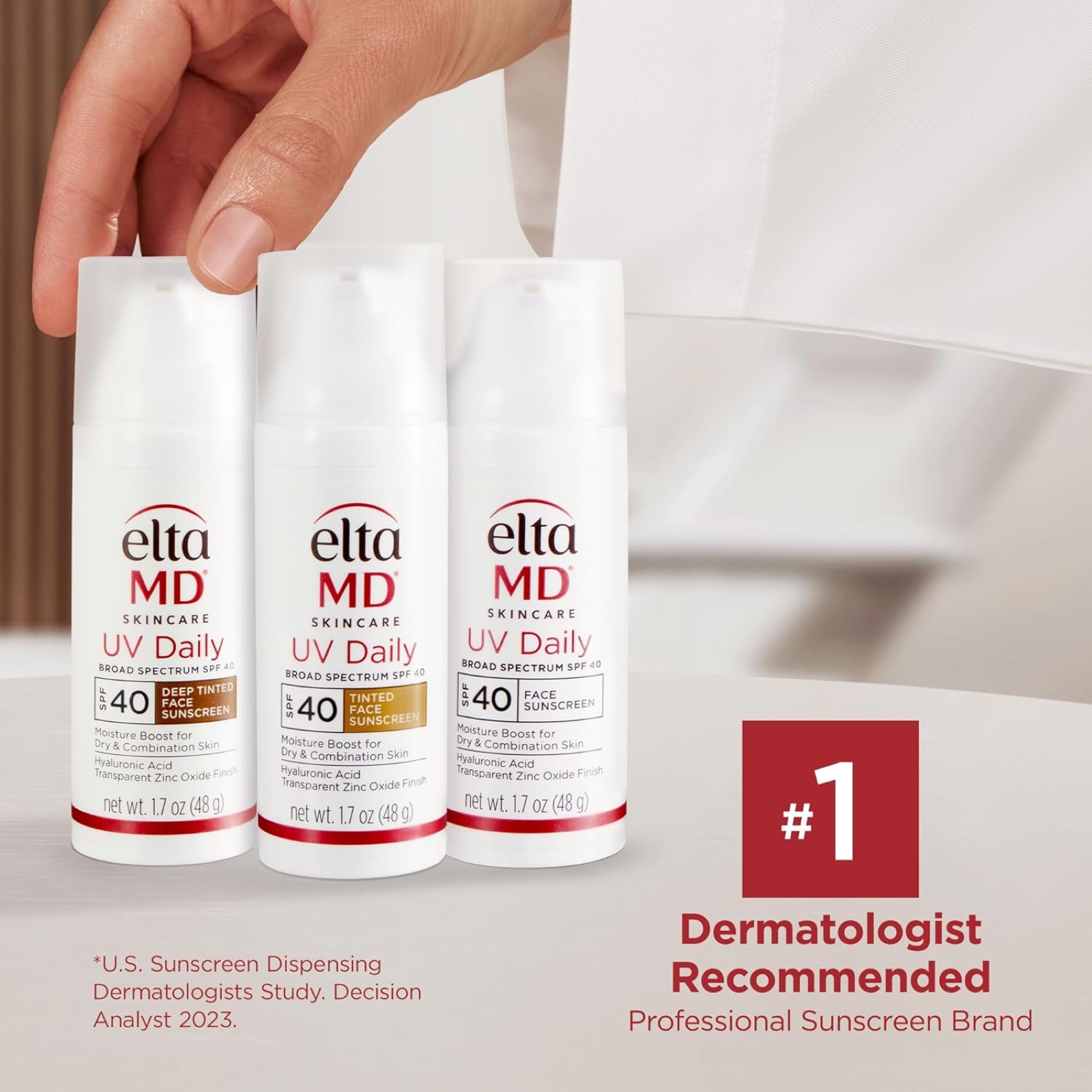 EltaMD UV Daily SPF 40 Deep Tinted Face Sunscreen Moisturizer, Tinted Moisturizer for Face with SPF, Great for Dry, Combination, and Normal Skin