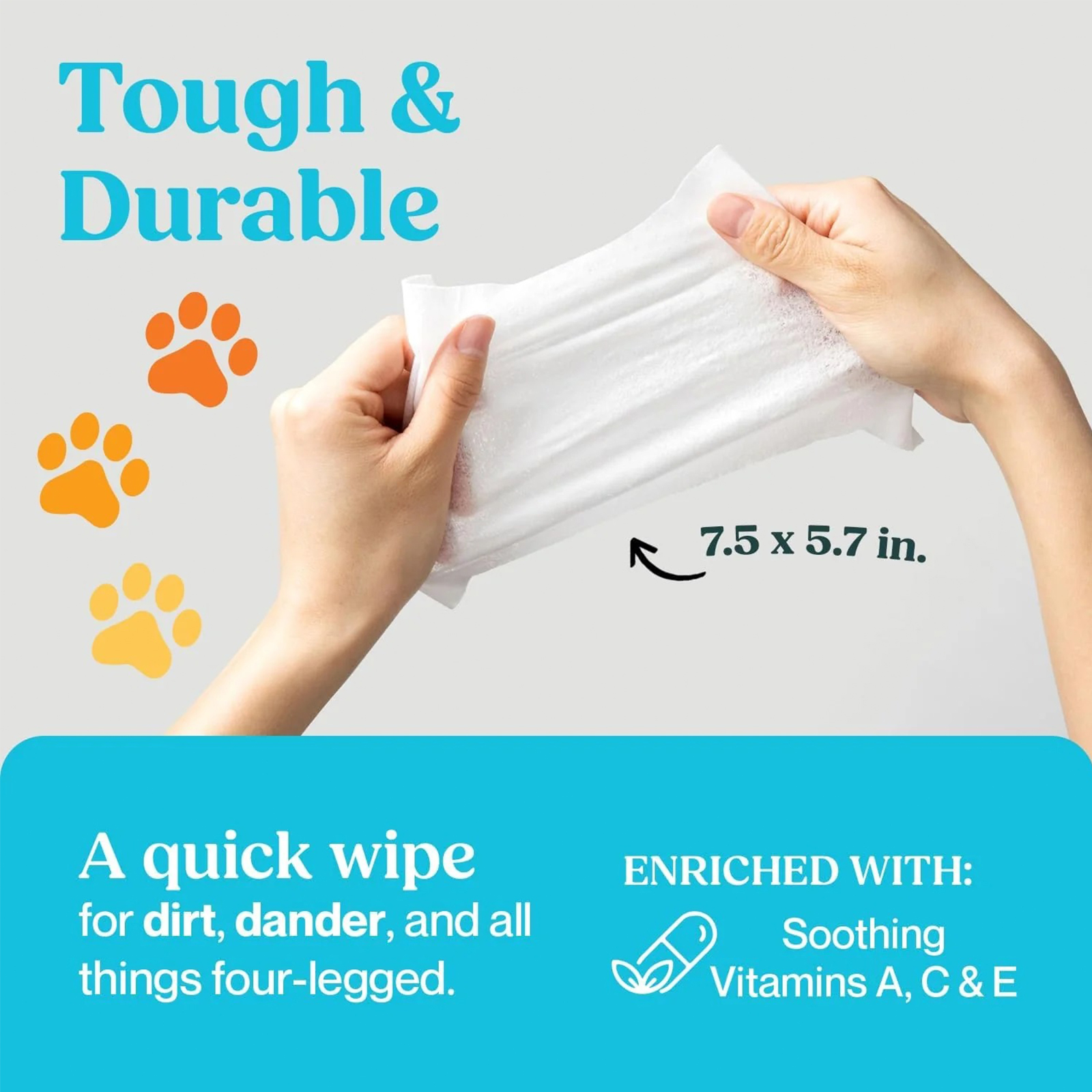 Wipemate Gentle Hypoallergenic Pet Grooming Wipes 400 Ct Unscented (Small/Med Size Pets)