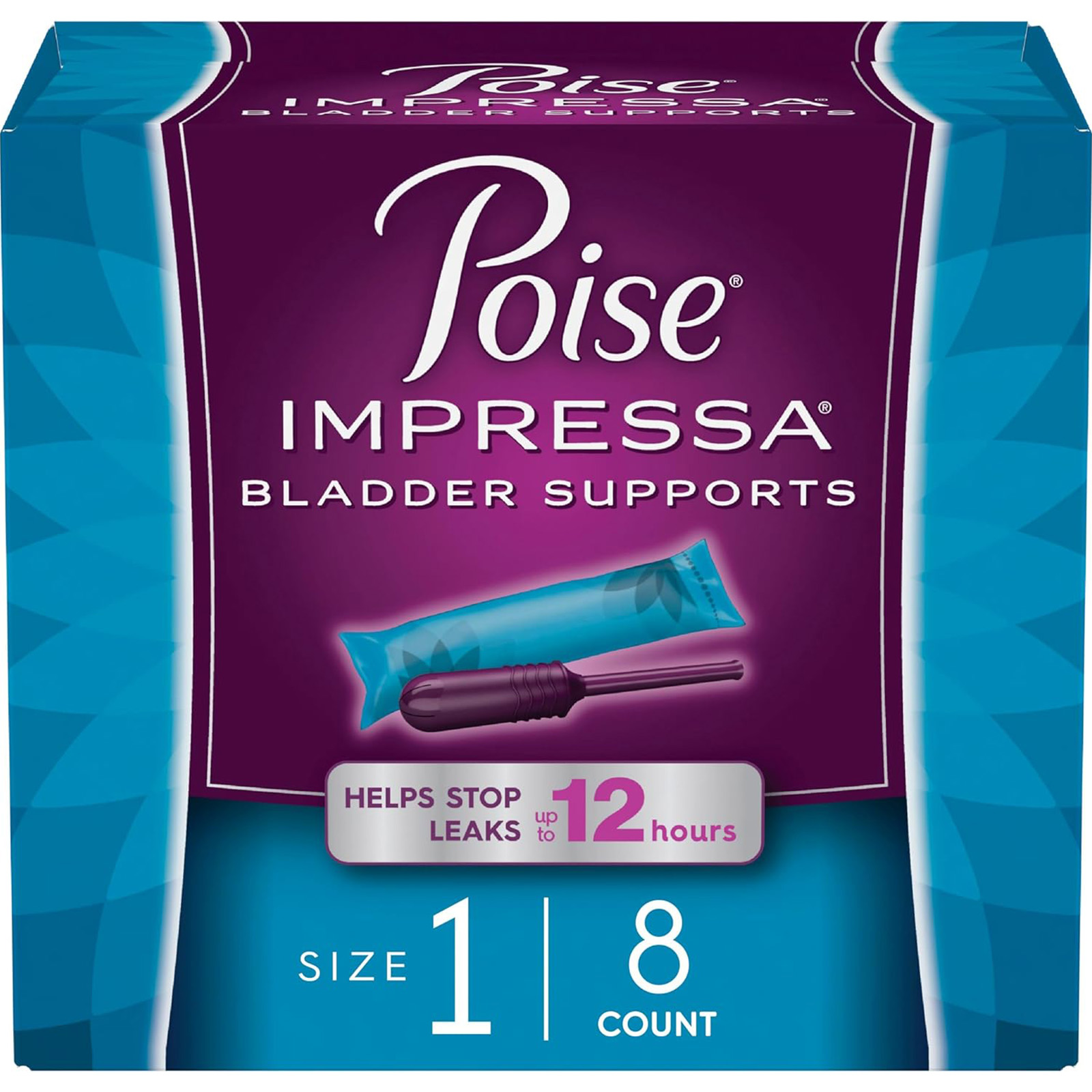 Poise Impressa Bladder Support for Women, Size 1, 8 Count (Packaging May Vary)