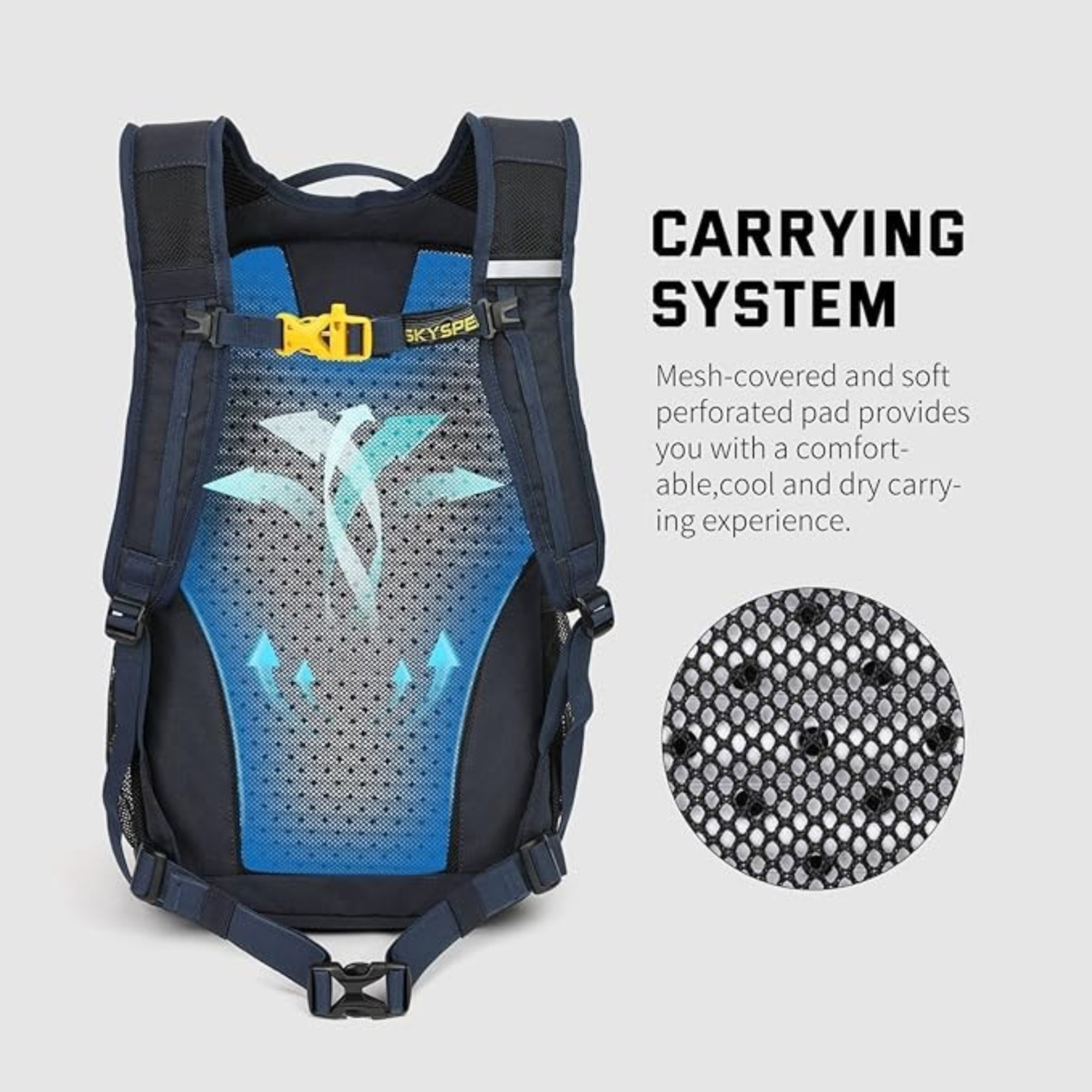 SKYSPER Small Hiking Backpack, 20L Lightweight Travel Backpacks Hiking Daypack for Women Men - Navy Blue
