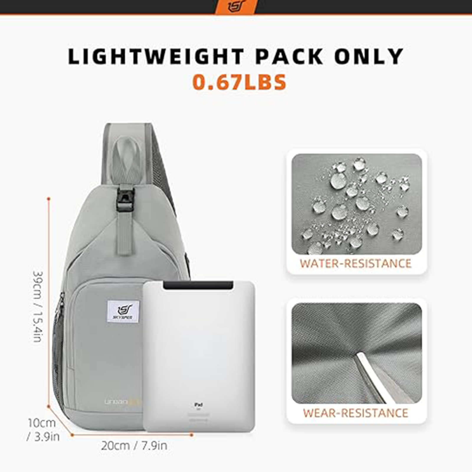 SKYSPER Sling Bag RFID Crossbody Sling Backpack Cross Body Shoulder Bag Travel Hiking Daypack for Women Men, Sage Green