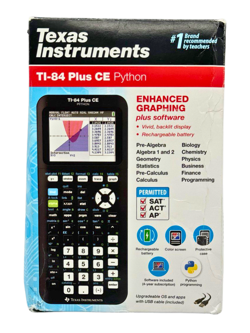 Texas Instruments TI-84 Plus CE Python - Enhanced Graphing Calculator - Black/Grey