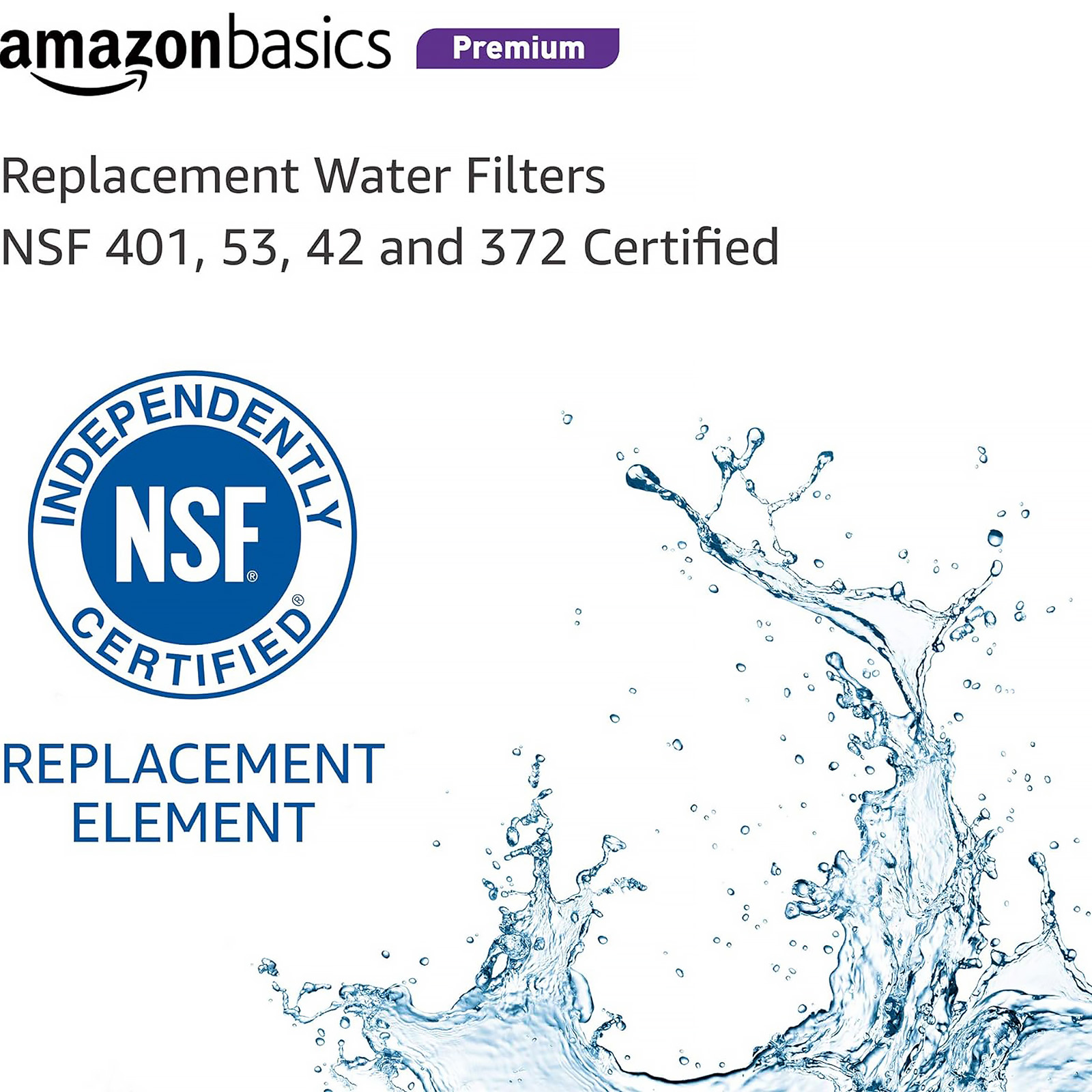 Amazon Basics Replacement Water Filter Cartridge - Premium (Choose Pack)