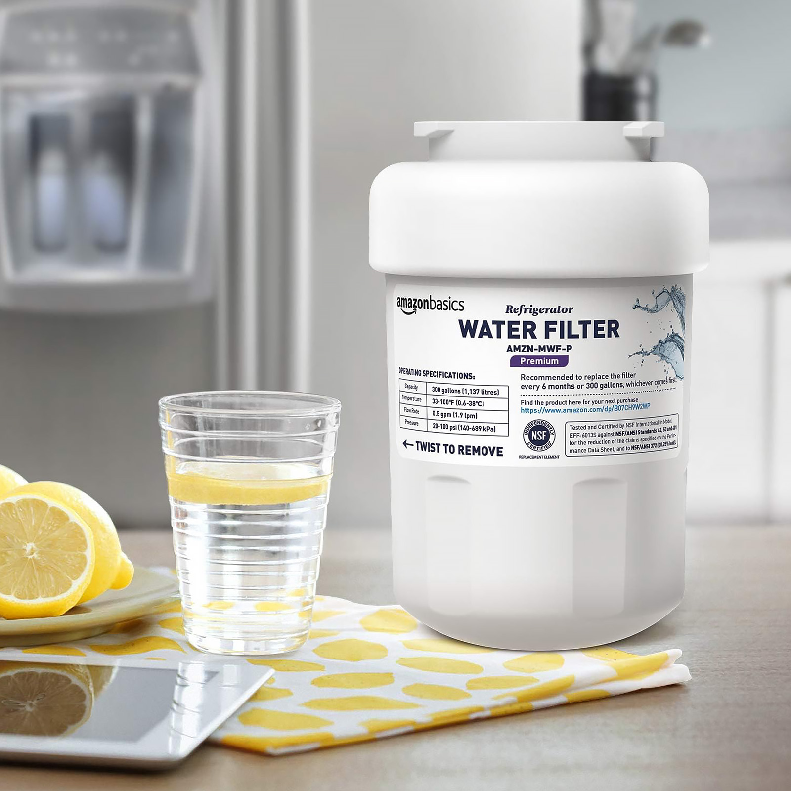 Amazon Basics Replacement Water Filter Cartridge - Premium (Choose Pack)
