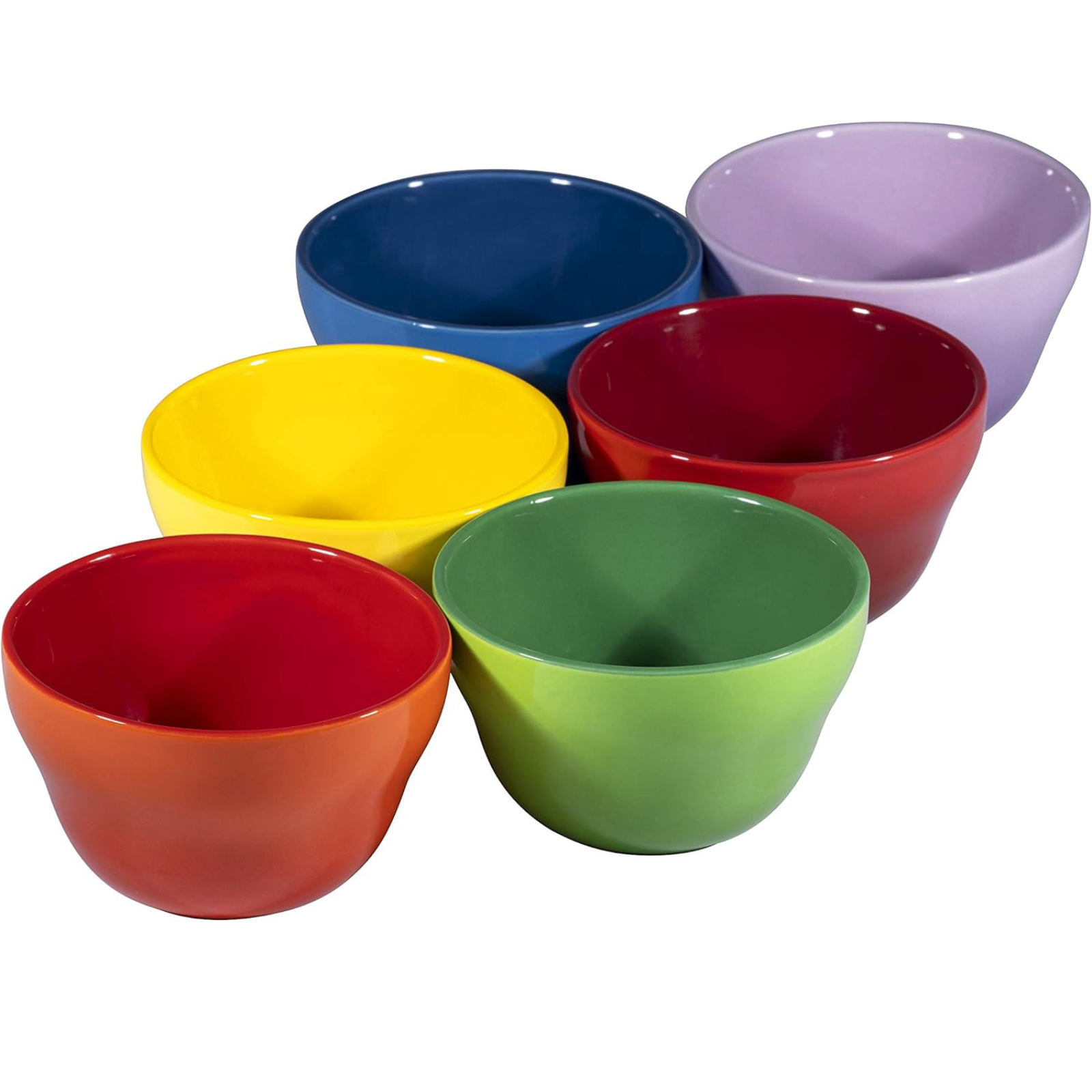 Bruntmor 8 oz Porcelain Bowls Set of 6 - for Ice Cream, Dessert, Soup, Small Side Dishes, Salad, Cereal, Rice - Microwave, Dishwasher and Oven Safe - Gradient Colors