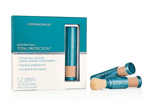 Colorescience Brush-On Sunscreen Mineral Powder for Sensitive Skin  Tan Multipack