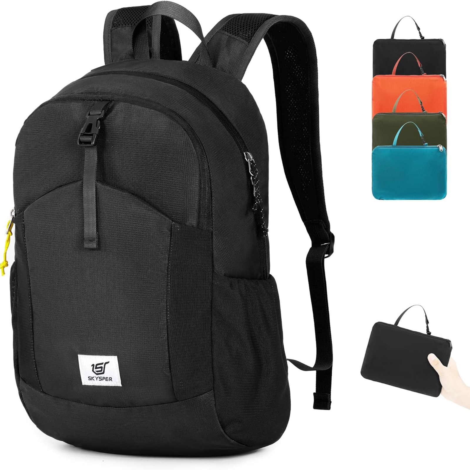SKYSPER Ultralight Foldable Hiking Backpack 20L (RFID) Men/Women/Black