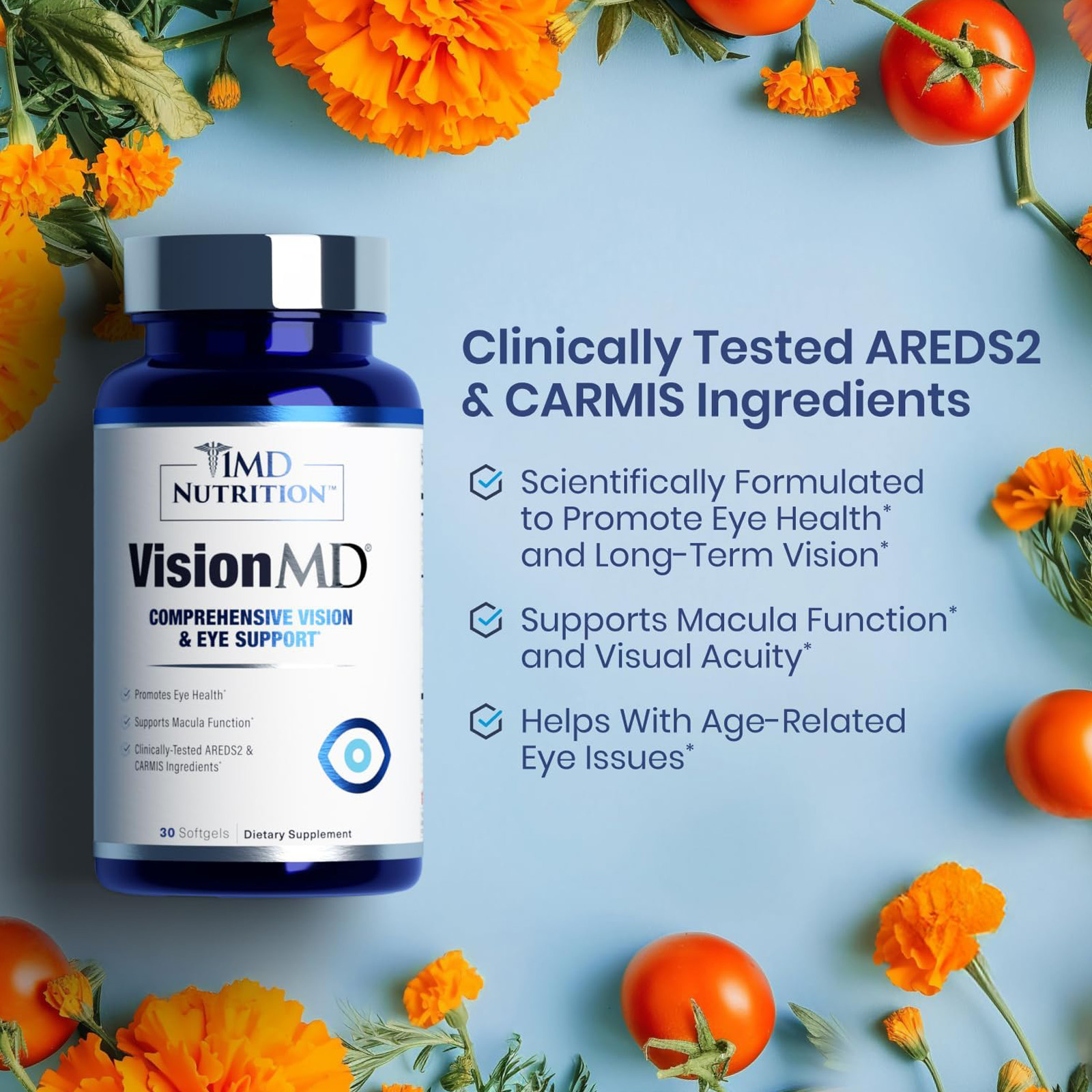 1MD Nutrition VisionMD Eye Vitamin CARMIS, Eye Supplement for Adults 30 Softgels