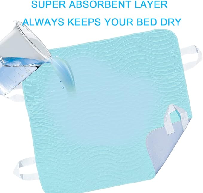 AGOOLIIU 2 Pack Bed Pads for Incontinence Positioning Bed Pad with Handles for Lift and Transfer Reusable Waterproof Bed Pads Washable Incontinence Bed Pads for Elderly Hospital Home Care 36” × 34”