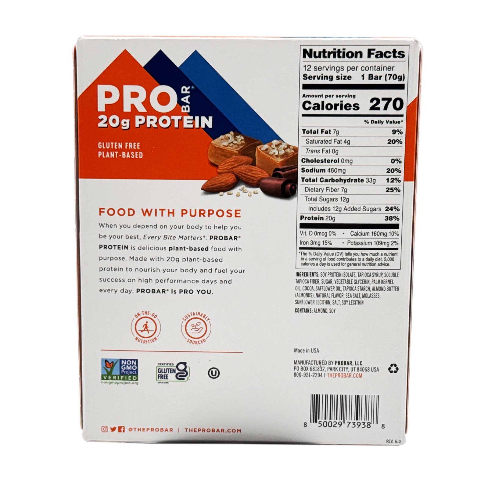 PROBAR - PROTEIN Bar Sea Salt Caramel 12 Count Exp 11/2025