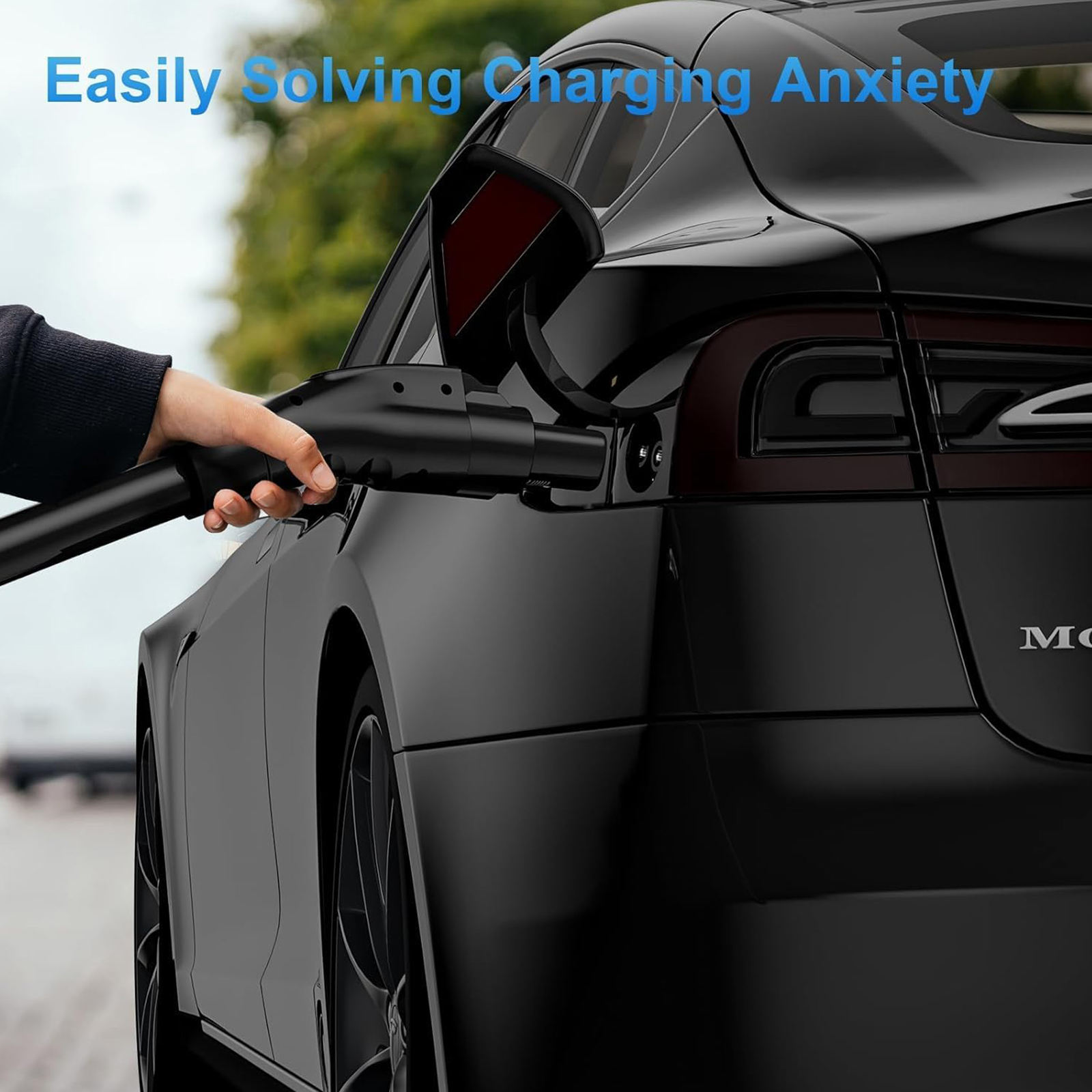 FOCSPROD J1772 to Tesla Charger Adapter, Max 80A 280V Fast Charging for Tesla Model 3/Y/X/S with Safety Certified Charger Connecting Charging Adapter, SAE J1772 EV Adapter for Tesla Cars Only