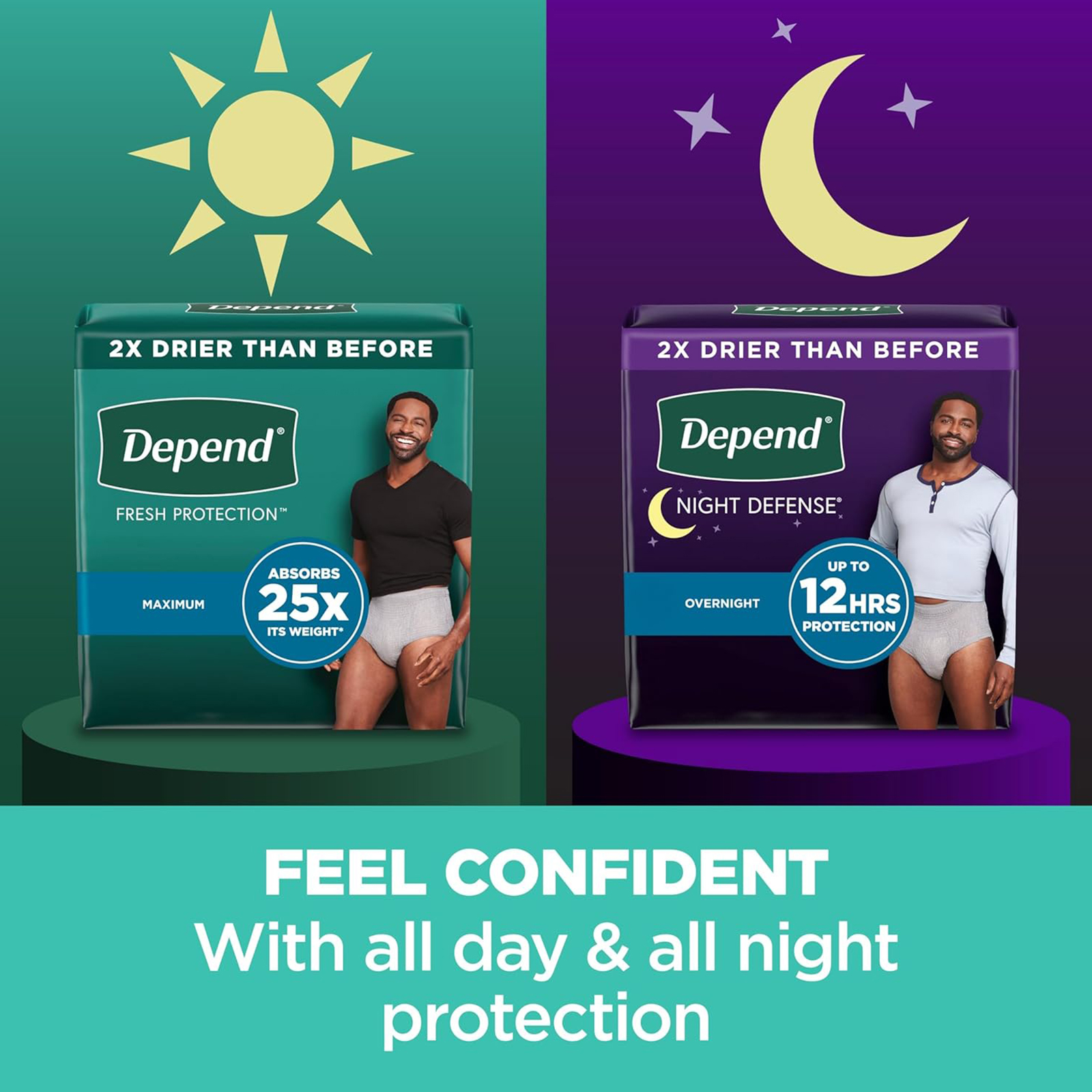 Depend Fresh Protection Adult Incontinence Underwear for Men, Disposable, Maximum, Large, Grey, 17 Count, Packaging May Vary