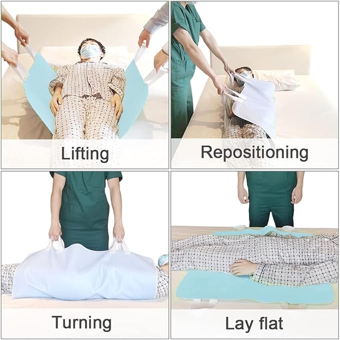 AGOOLIIU 2 Pack Bed Pads for Incontinence Positioning Bed Pad with Handles for Lift and Transfer Reusable Waterproof Bed Pads Washable Incontinence Bed Pads for Elderly Hospital Home Care 36” × 34”