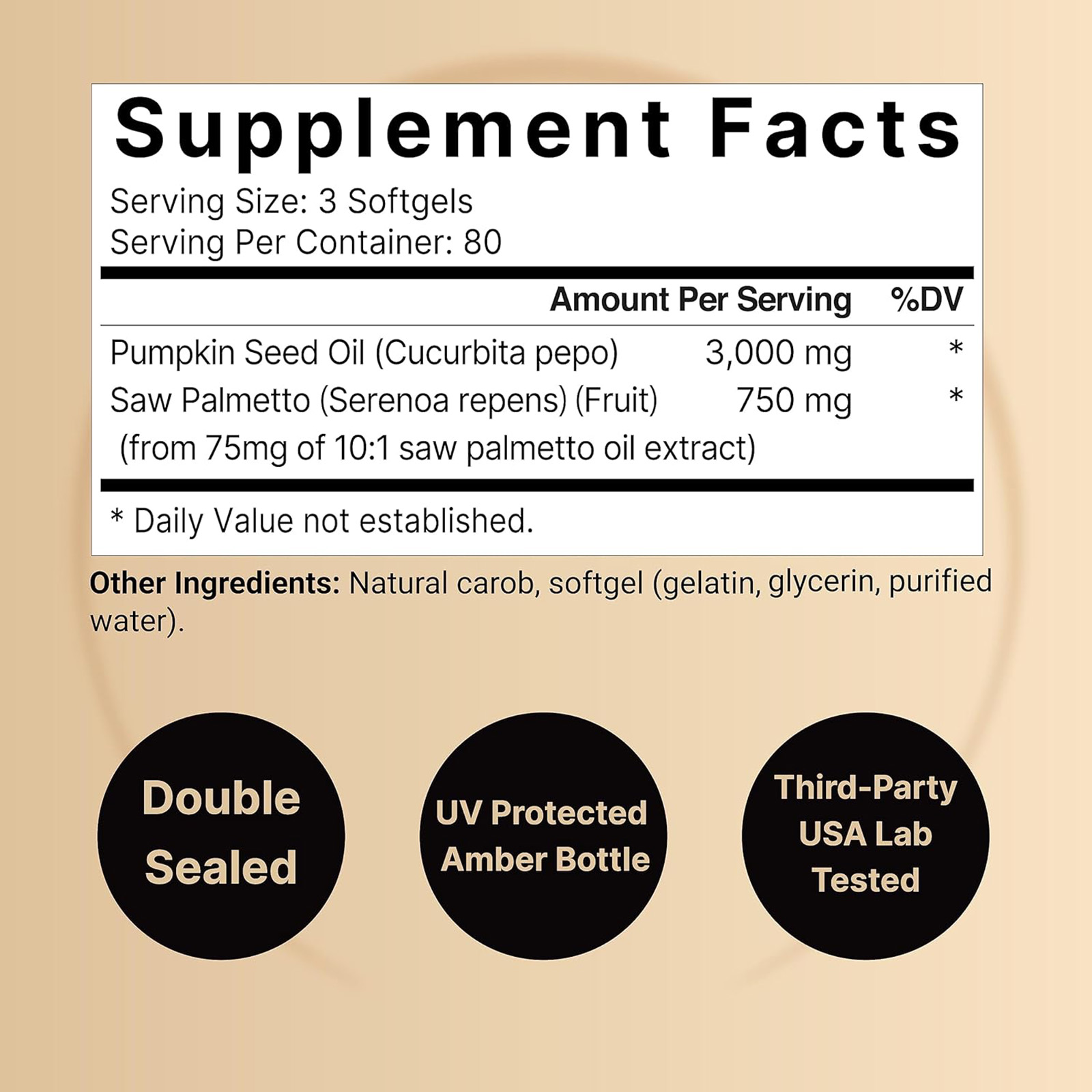 NatureBell Virgin Pumpkin Seed Oil 3,000mg Per Serving, 240 Softgels_Exp 09/2026