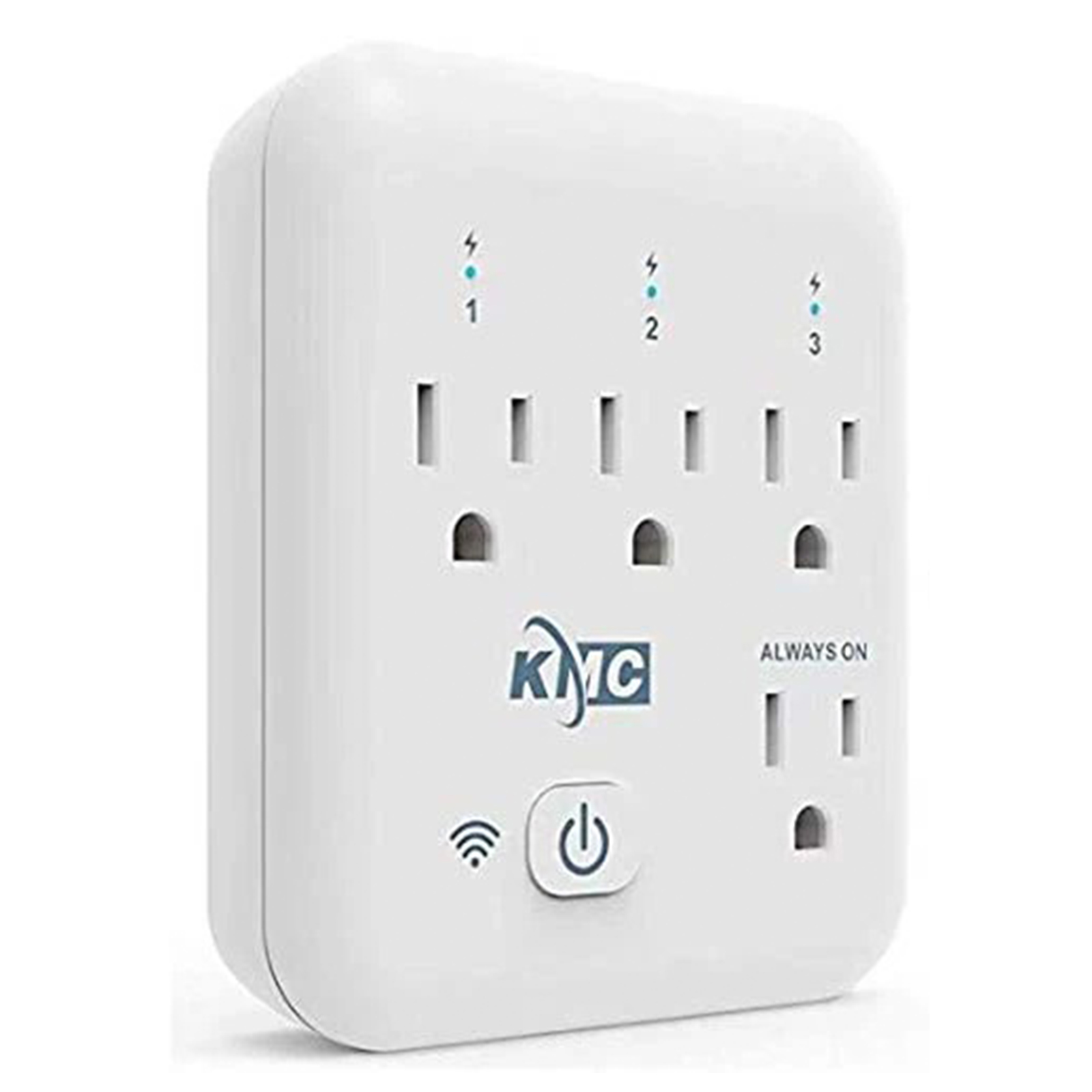 KMC Smart Tap, 4-Outlet Smart Plug WiFi Outlet Wall Tap, Energy Monitoring, Works with Alexa and Google Home, Remote Control Your Devices from Anywhere, No Hub Required, ETL Certified, White
