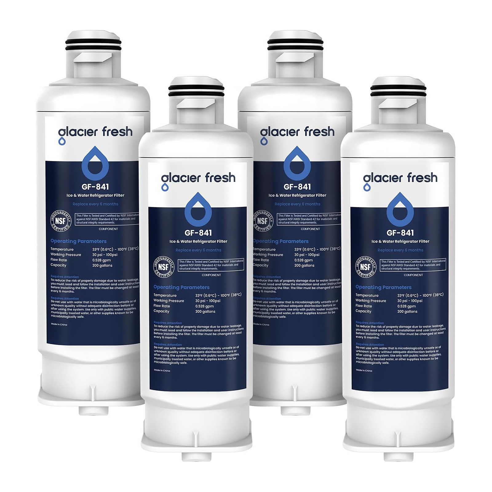 GLACIER FRESH Replacement for DA97-17376B Refrigerator Water Filters, 4 Pack