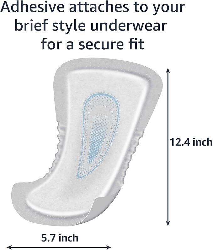 Amazon Basics Men's Incontinence Guards, Maximum Absorbency, 52 Count, (1 Pack of 52)