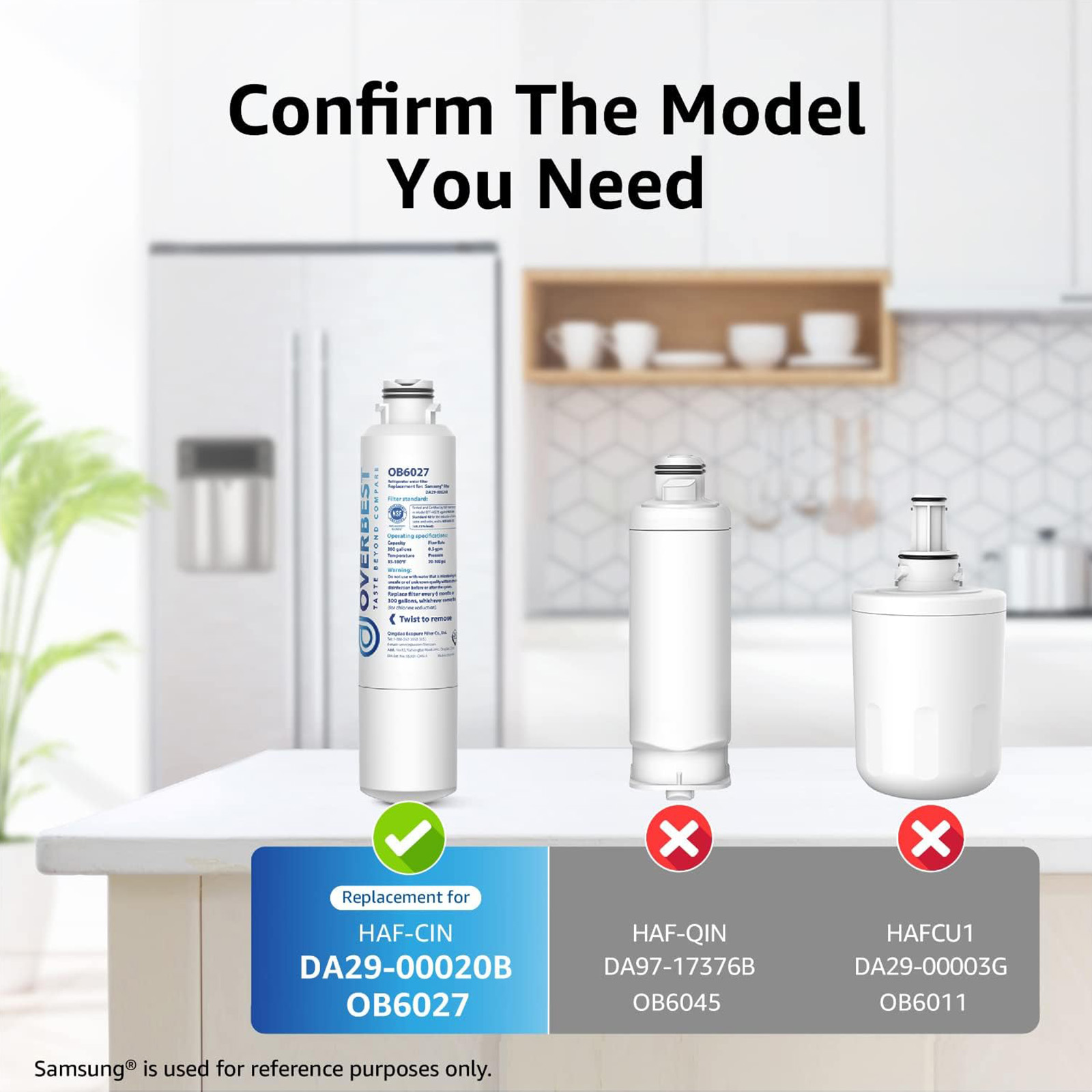 Overbest DA29-00020B Refrigerator Water Filter
