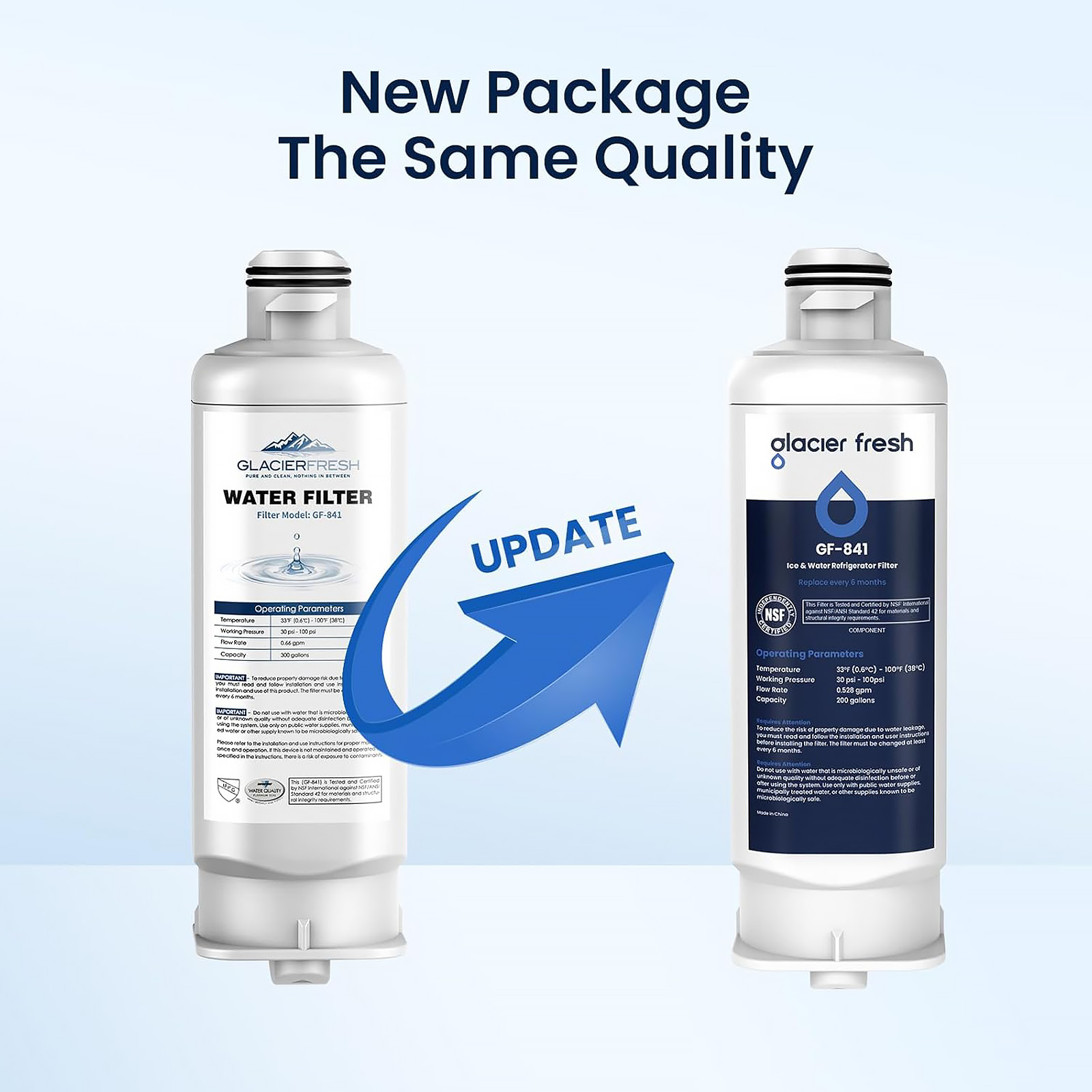 GLACIER FRESH Replacement for DA97-17376B Refrigerator Water Filters, 4 Pack