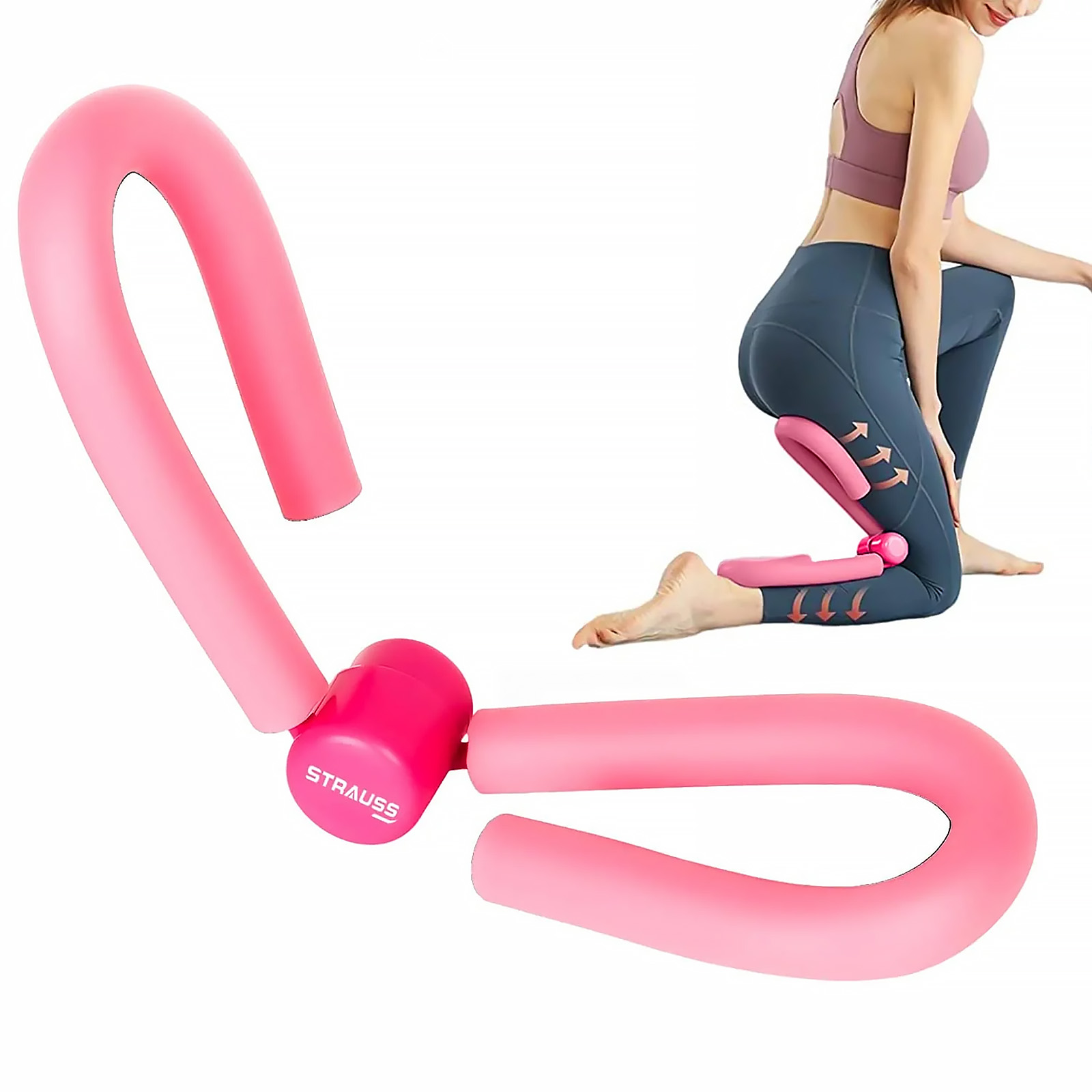 Thigh Exerciser | Multifunction Thigh Workout Reducer | Hip and Pelvis Trainer for Women,(Pink)